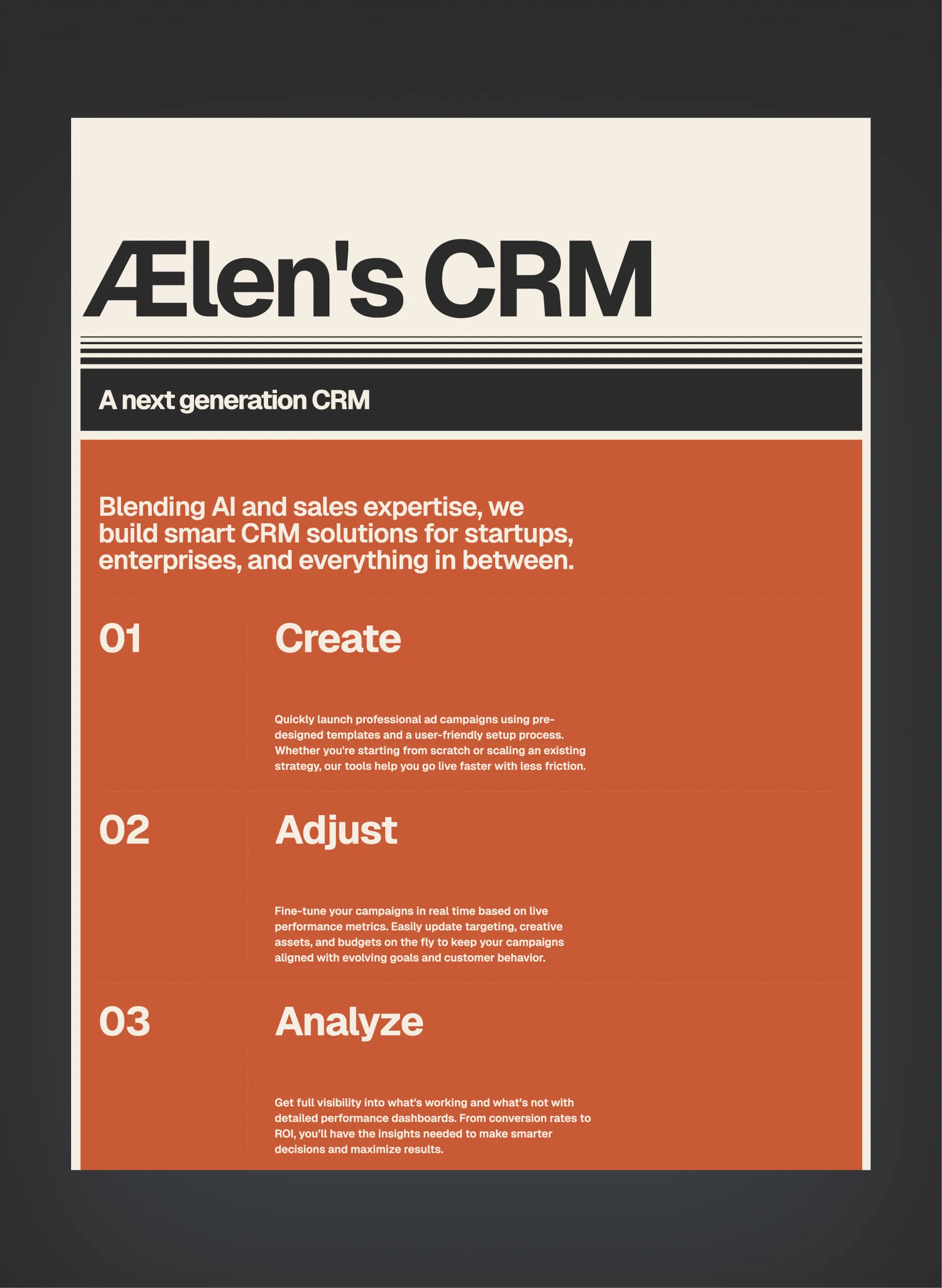 Ælen SaaS landing page with clean retro-modern design