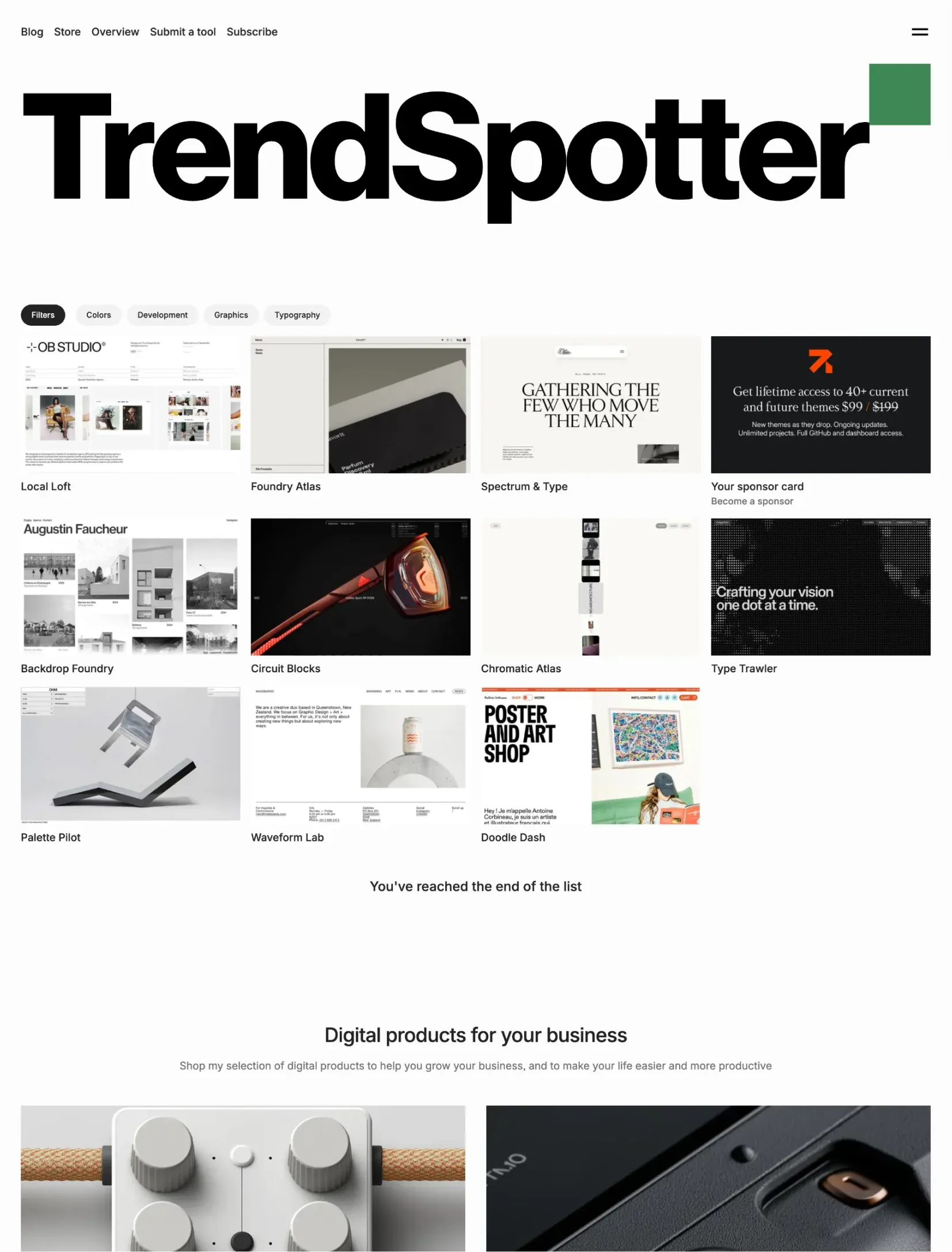 Trendspotter page preview