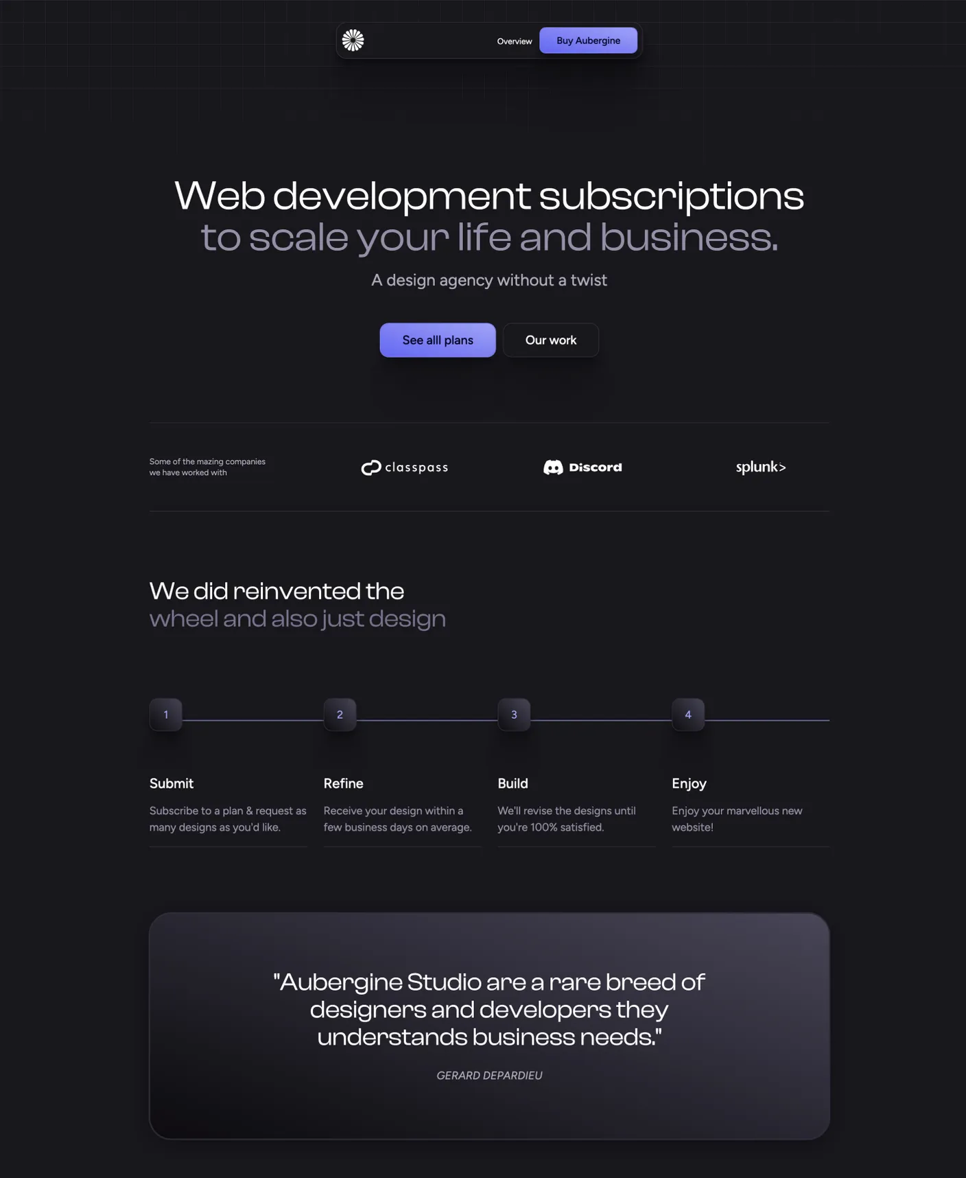 Aubergine page preview