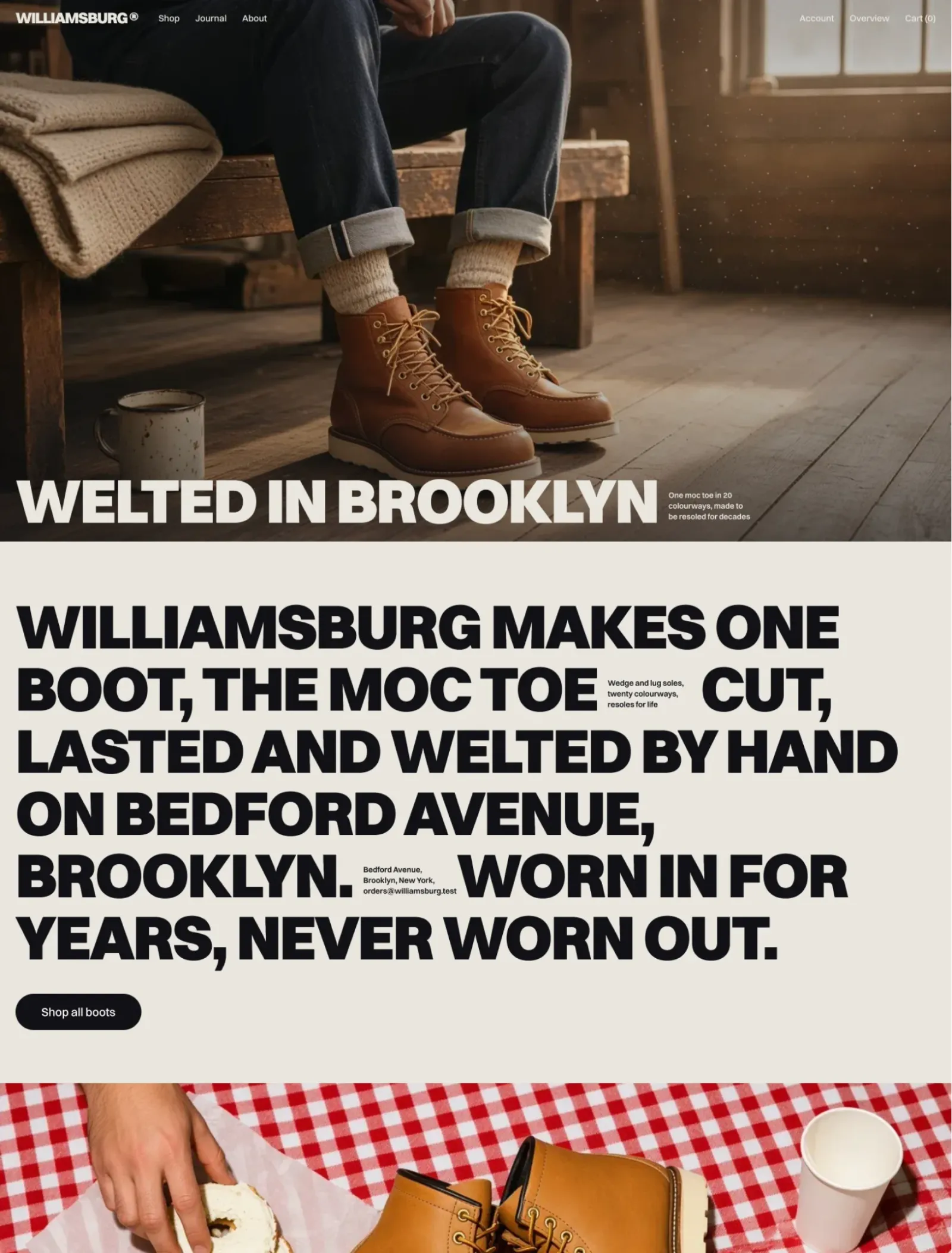 Williamsburg theme, first page