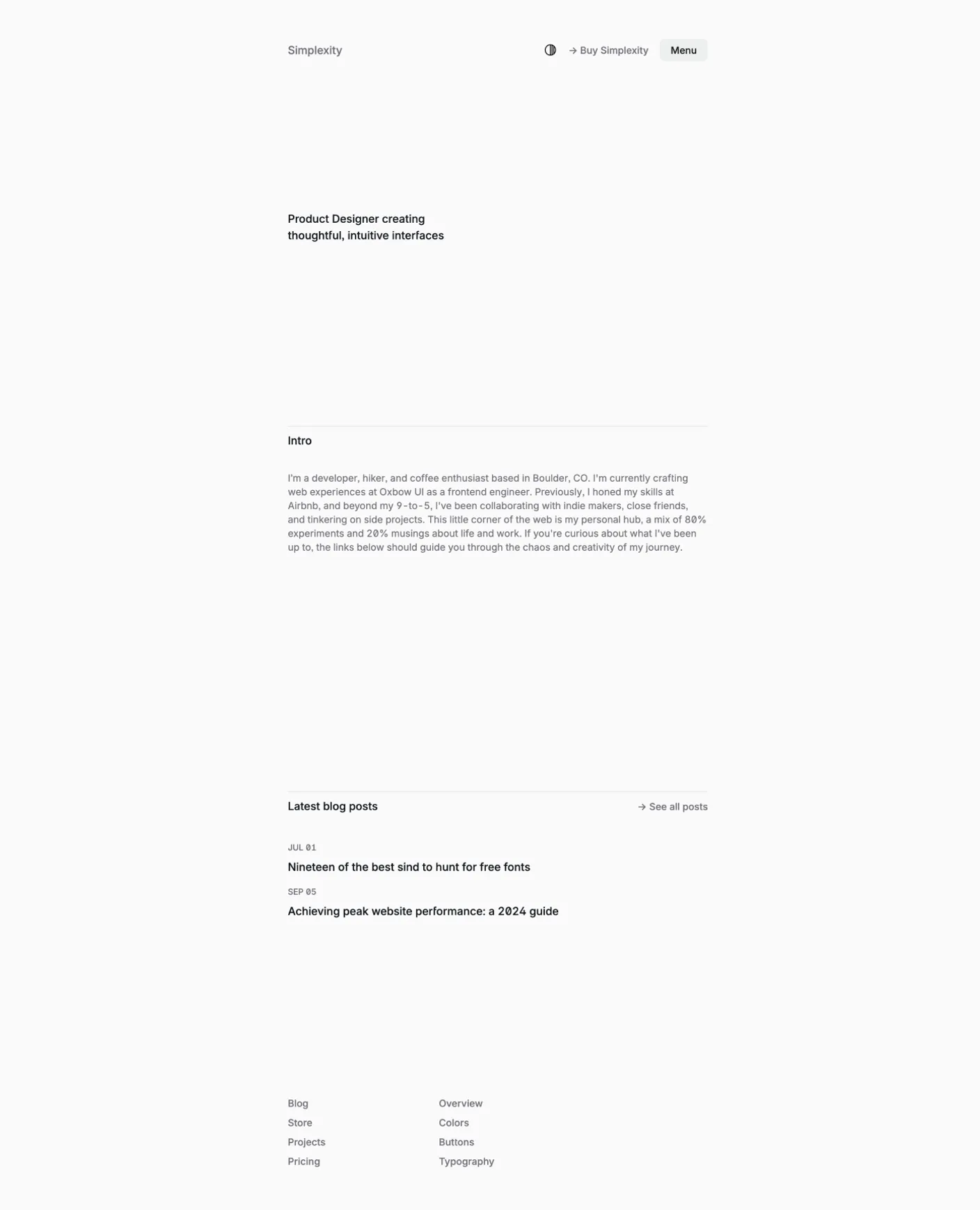 Simplexity page preview