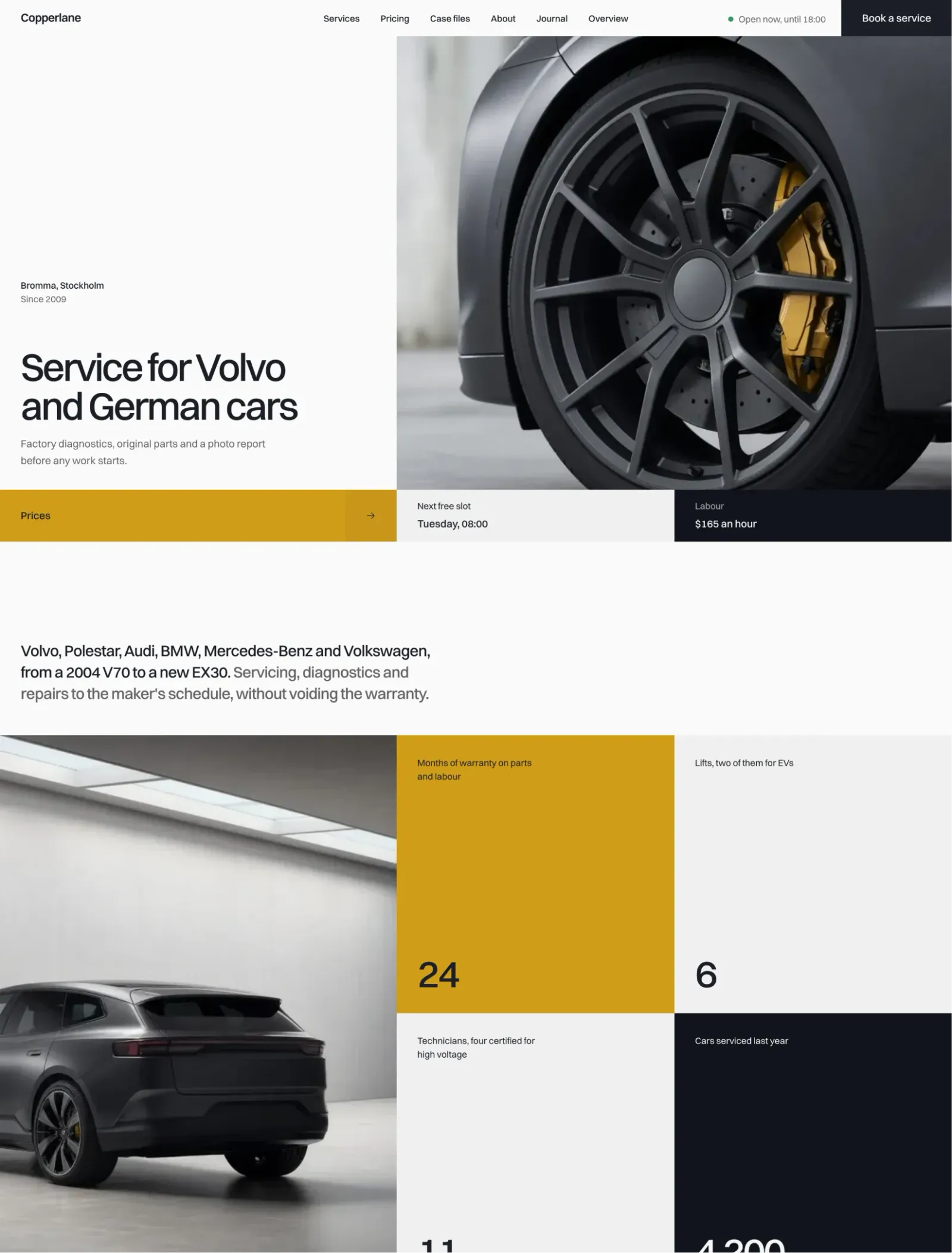 Copperlane theme, first page