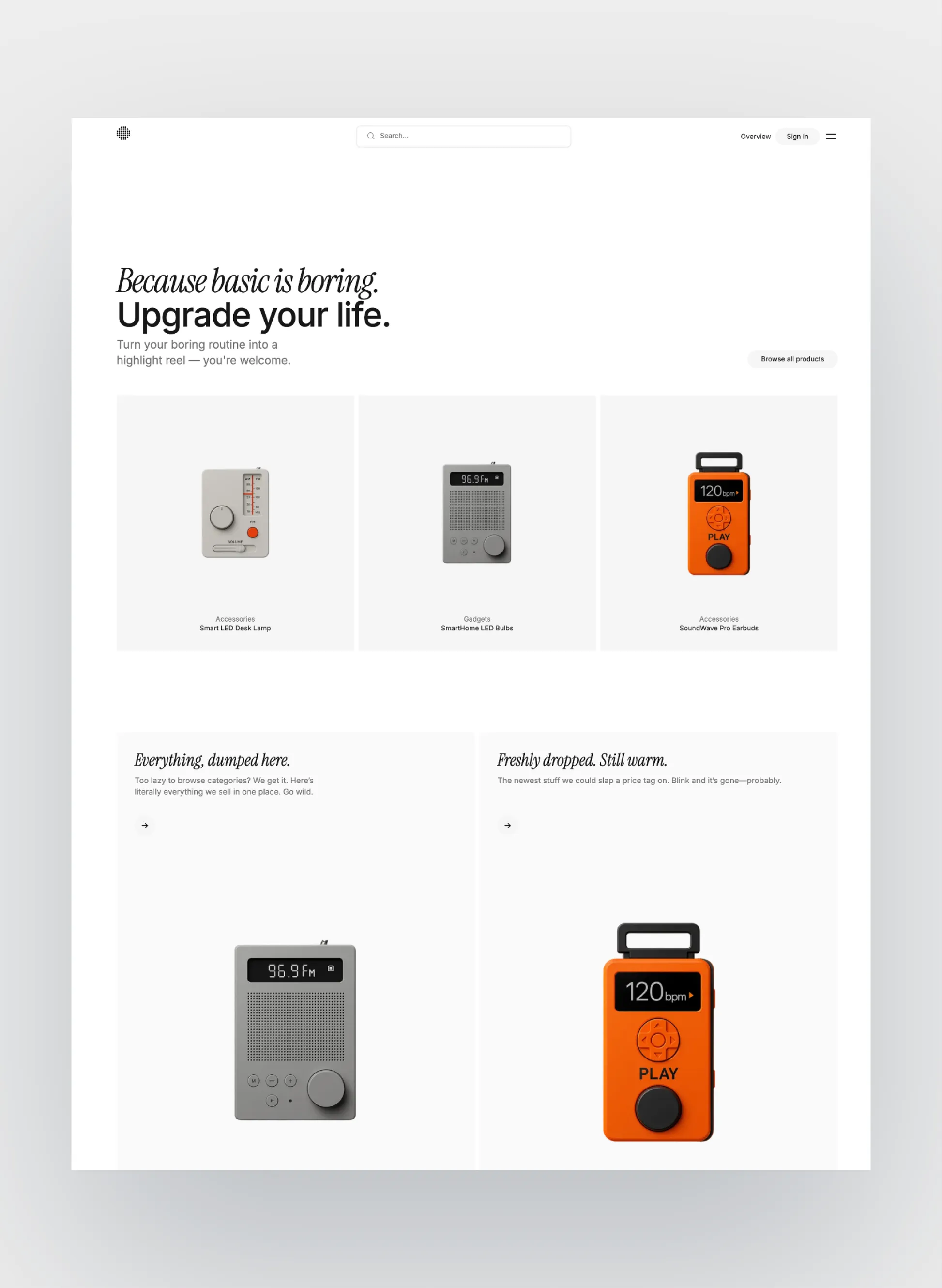 Williamsburg ecommerce homepage layout