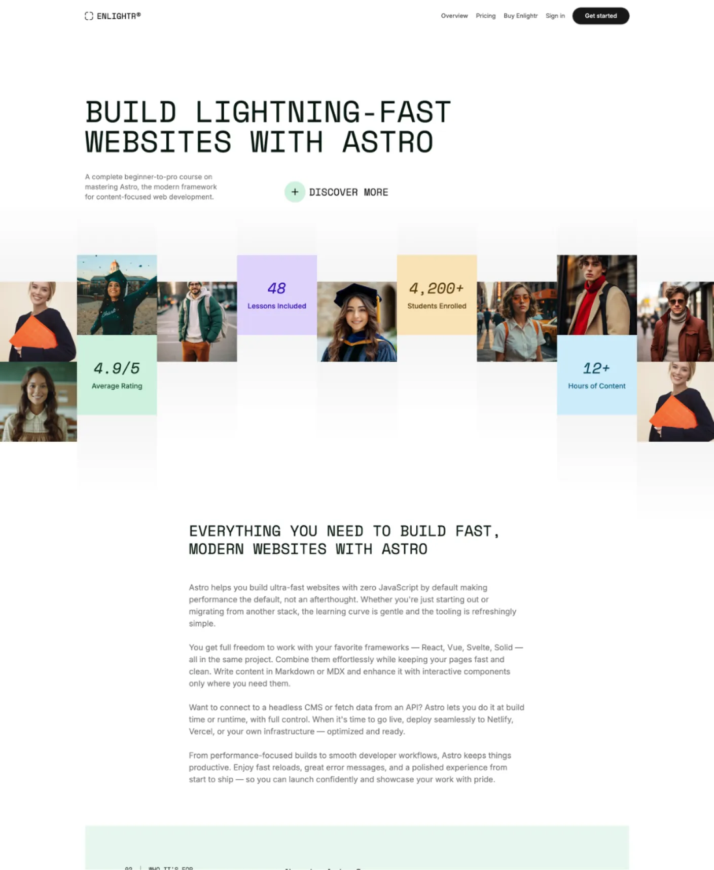 Enlightr page preview