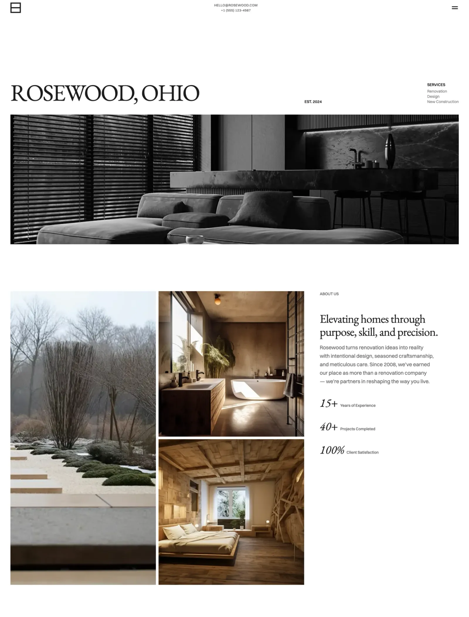 Rosewood theme, first page