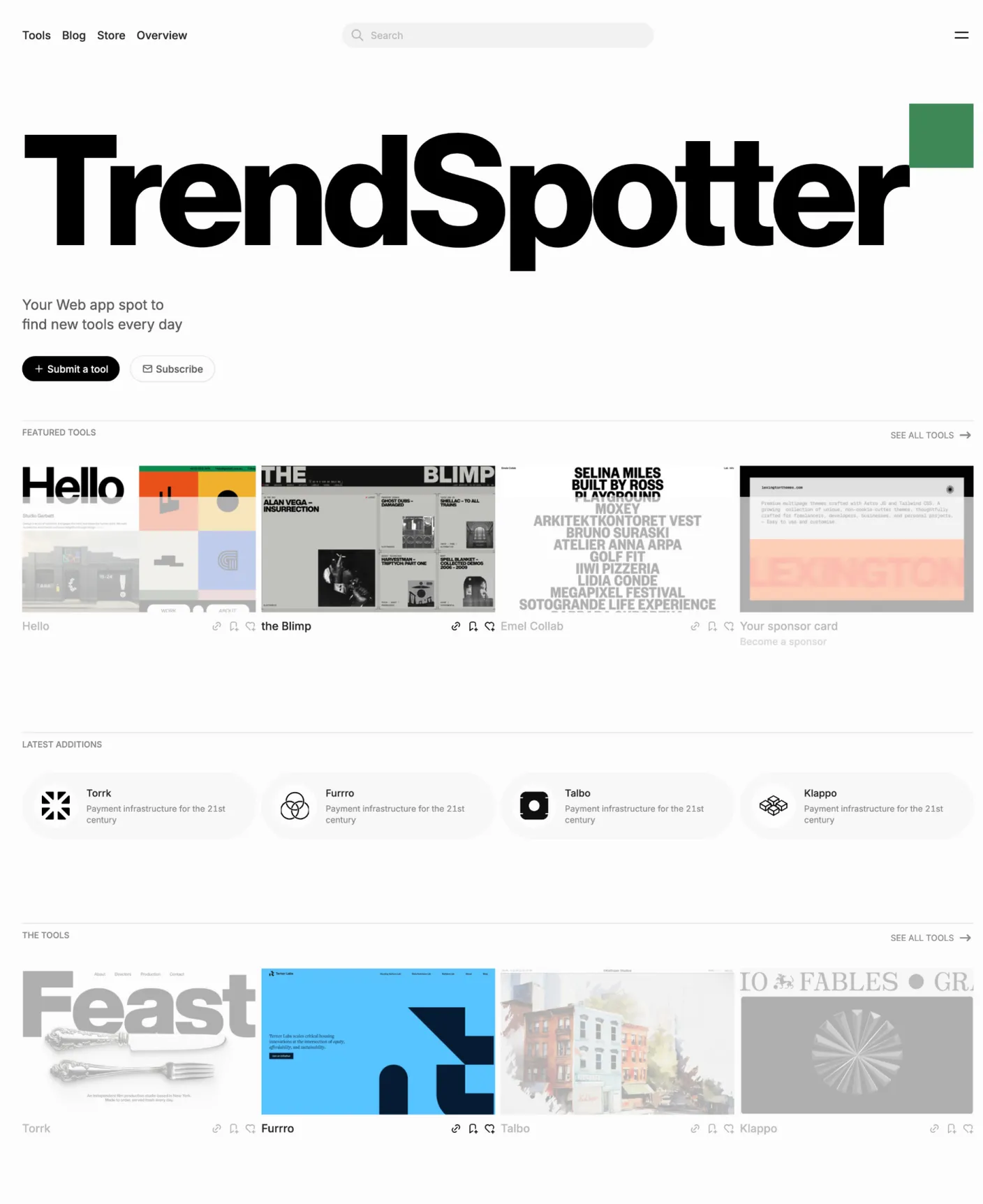 Trendspotter page preview