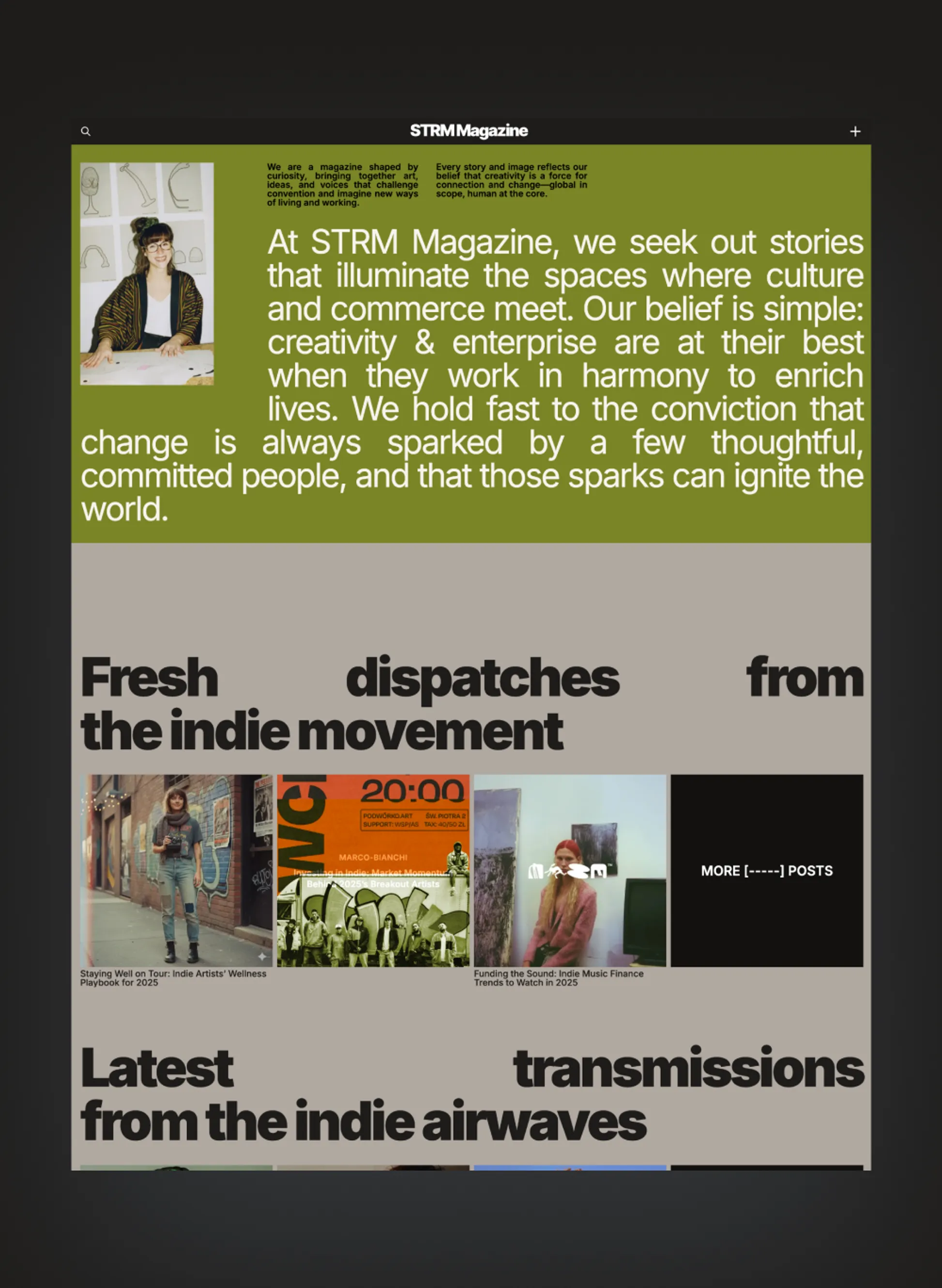 Streamer homepage layout