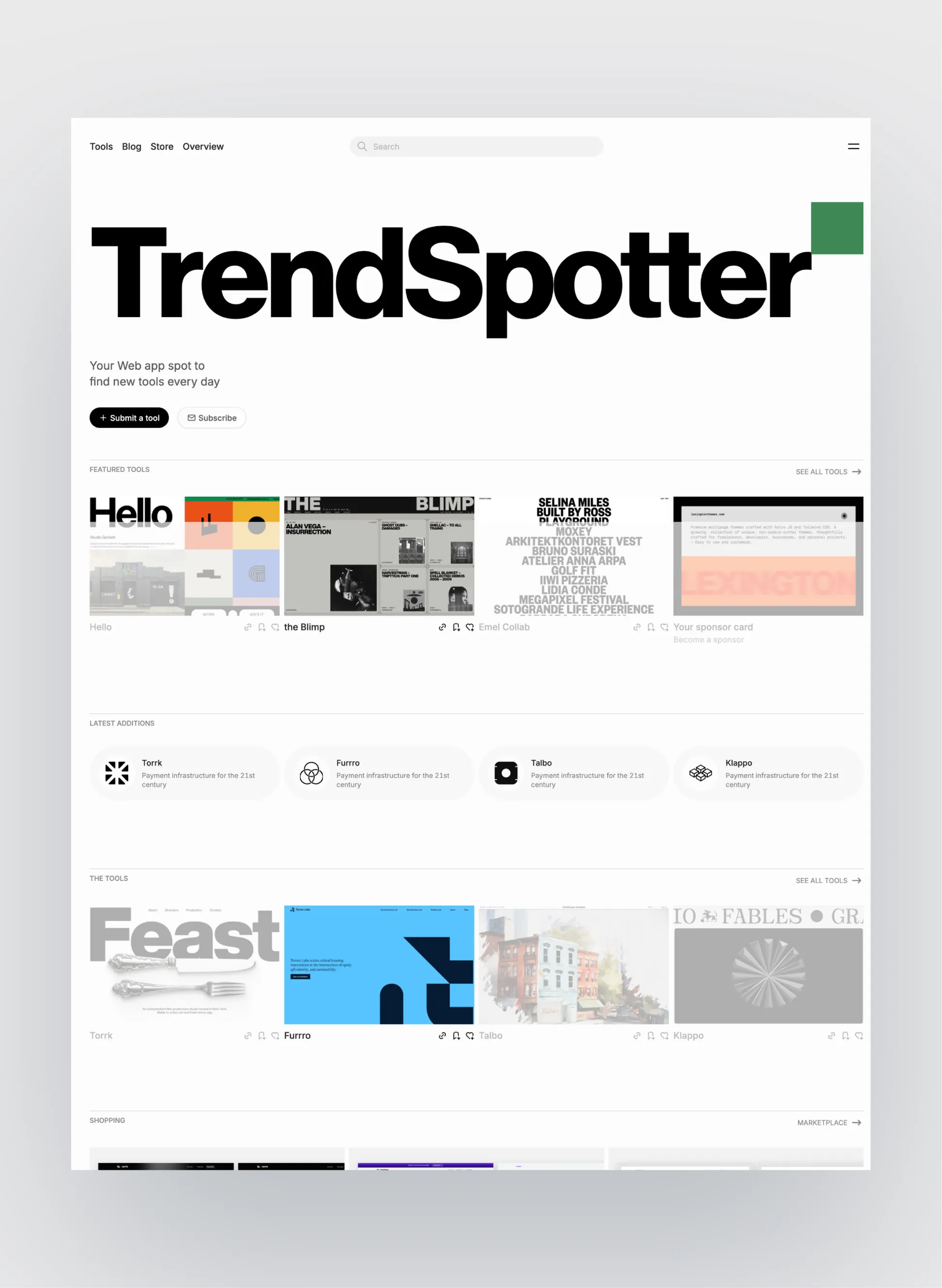 Trendspotter page preview