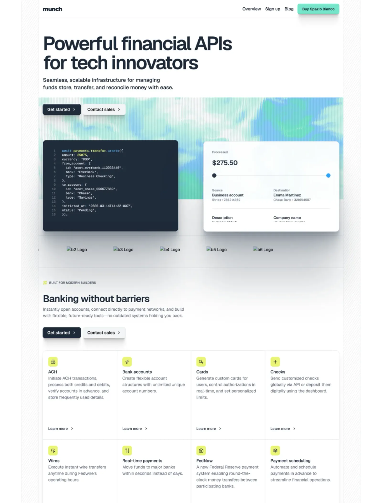 Spazio Bianco theme, first page