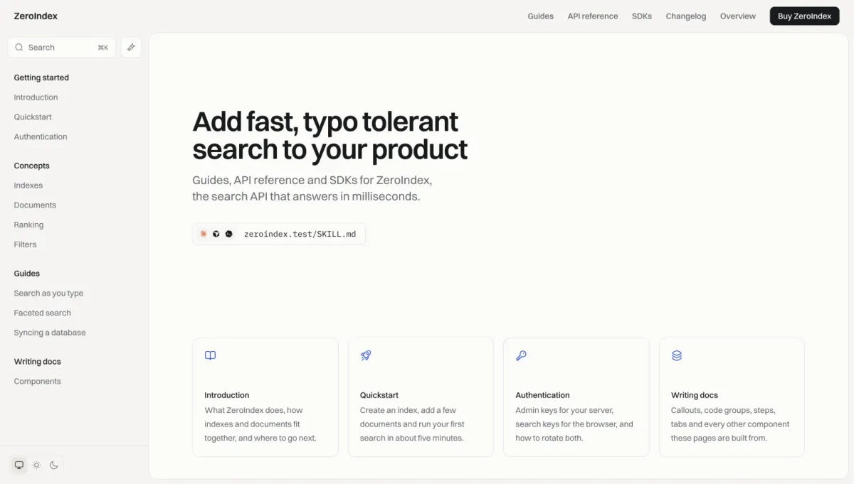 ZeroIndex theme