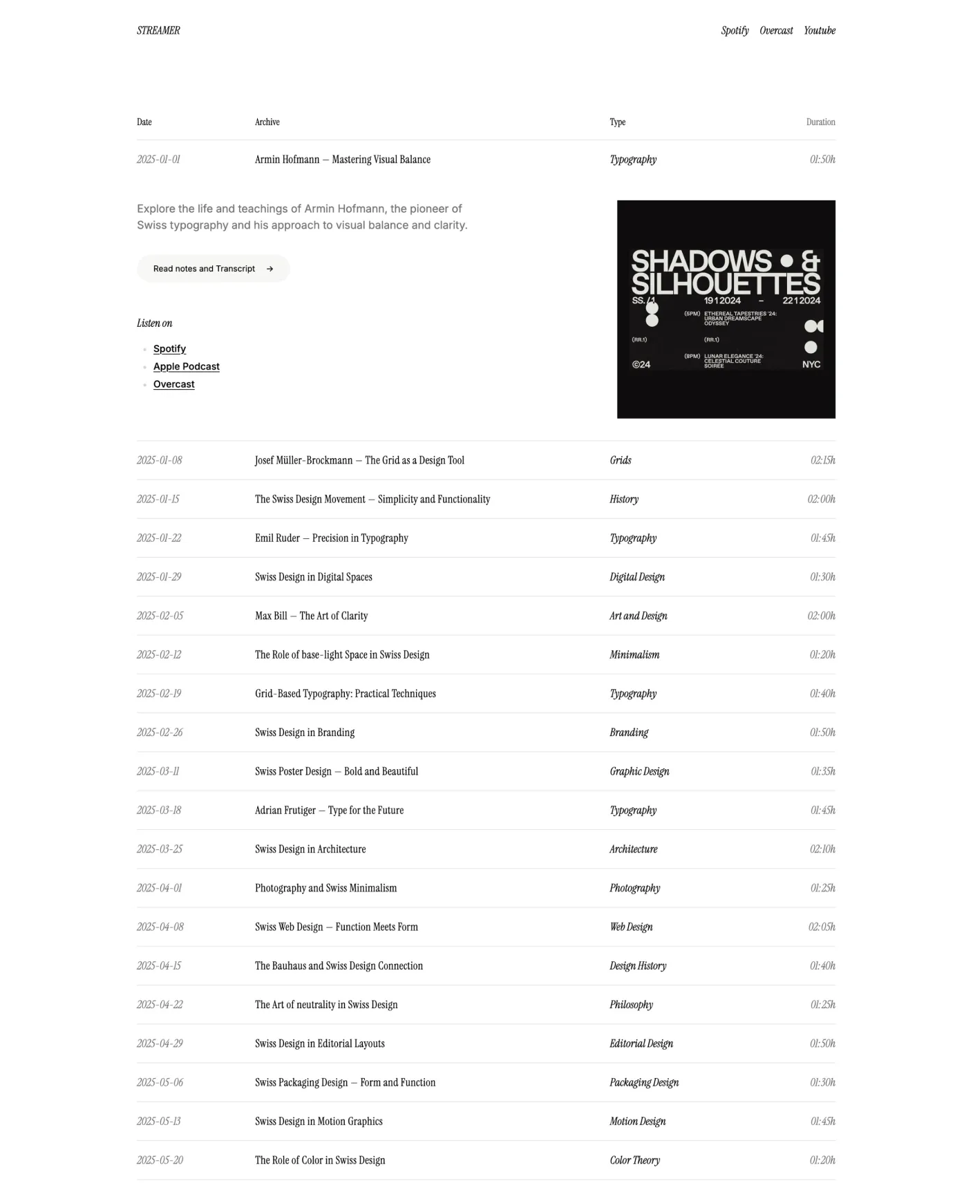 Streamer page preview