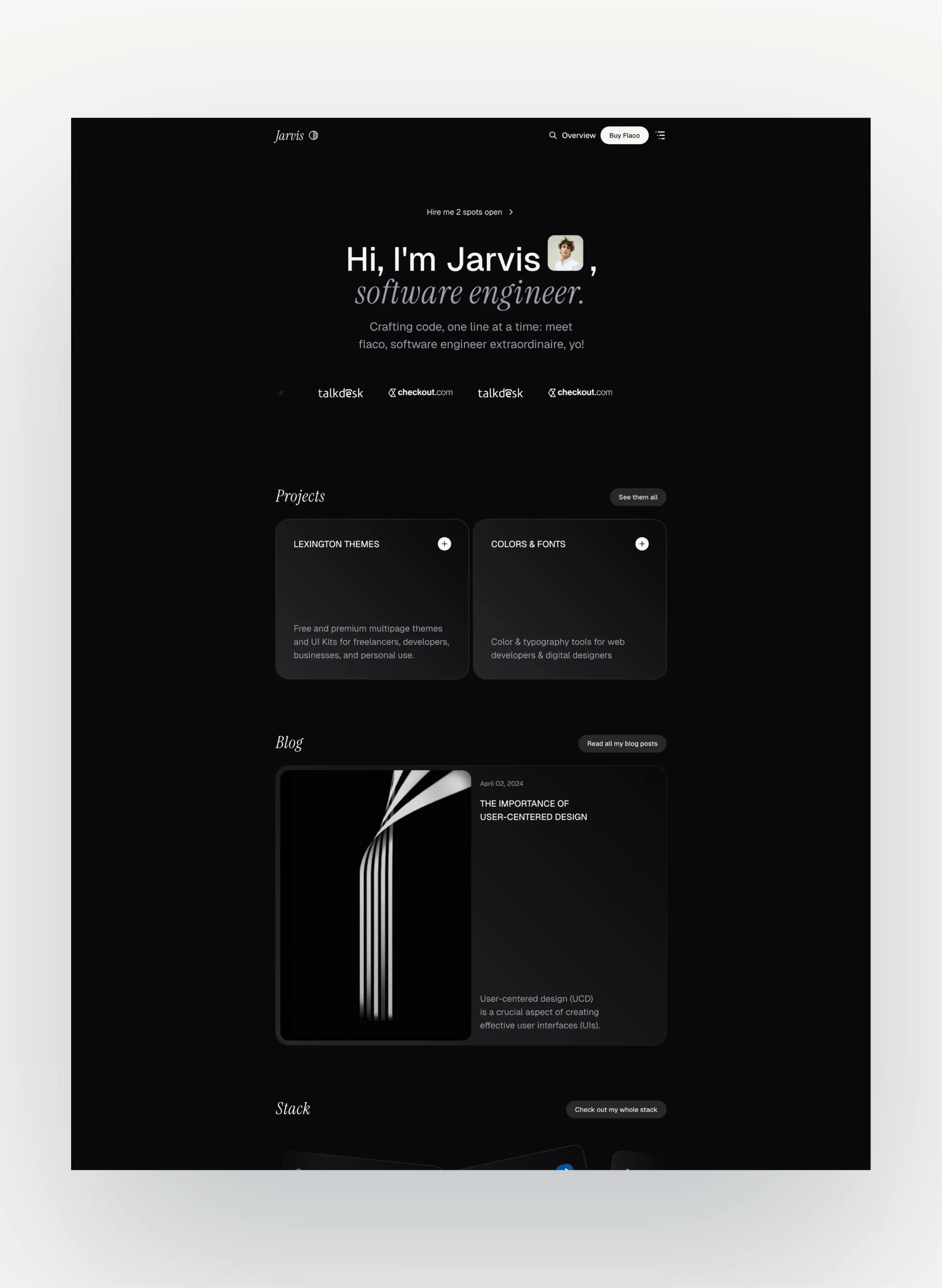 Flaco testimonials section