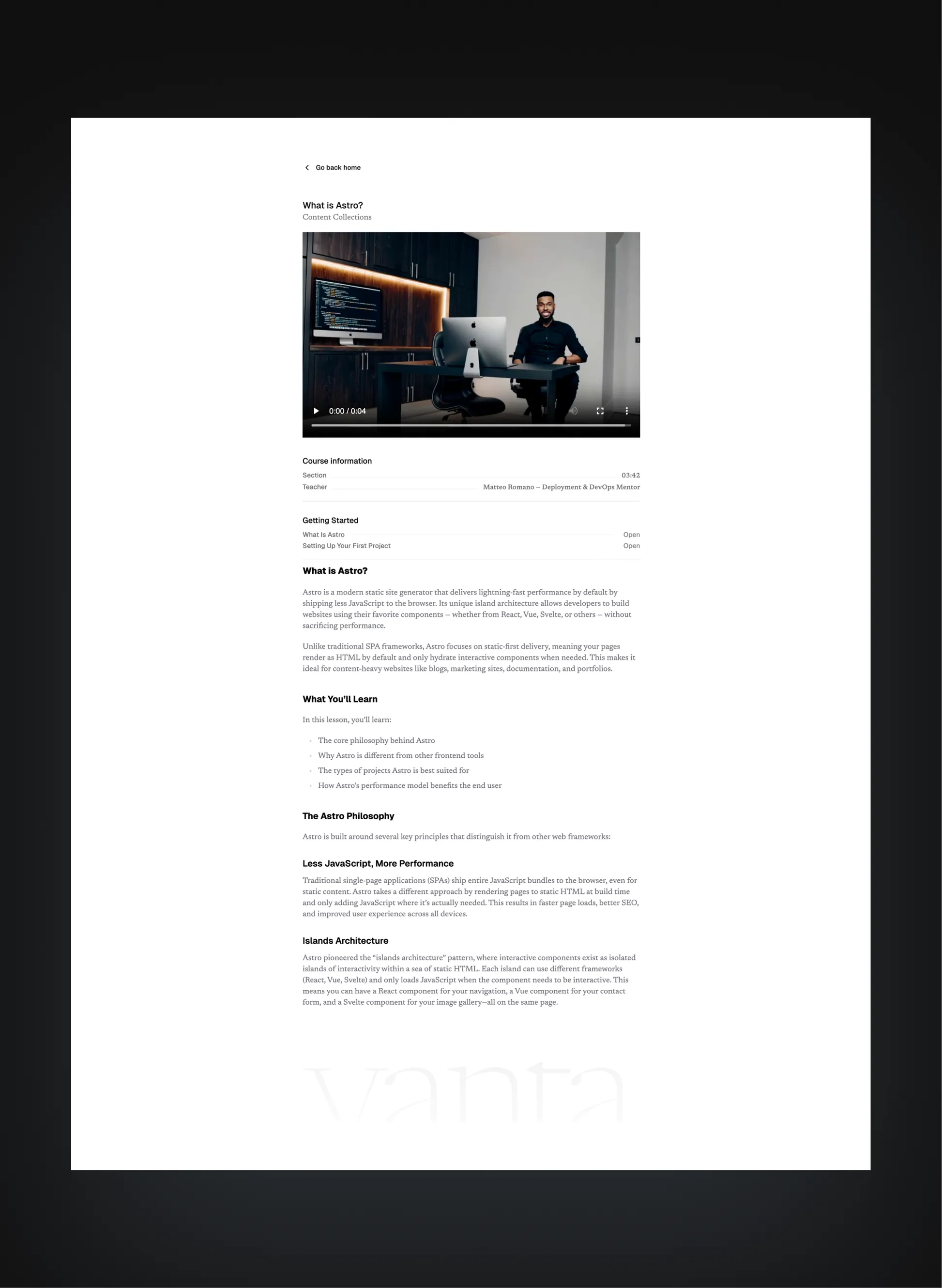 Vanta certificate of completion