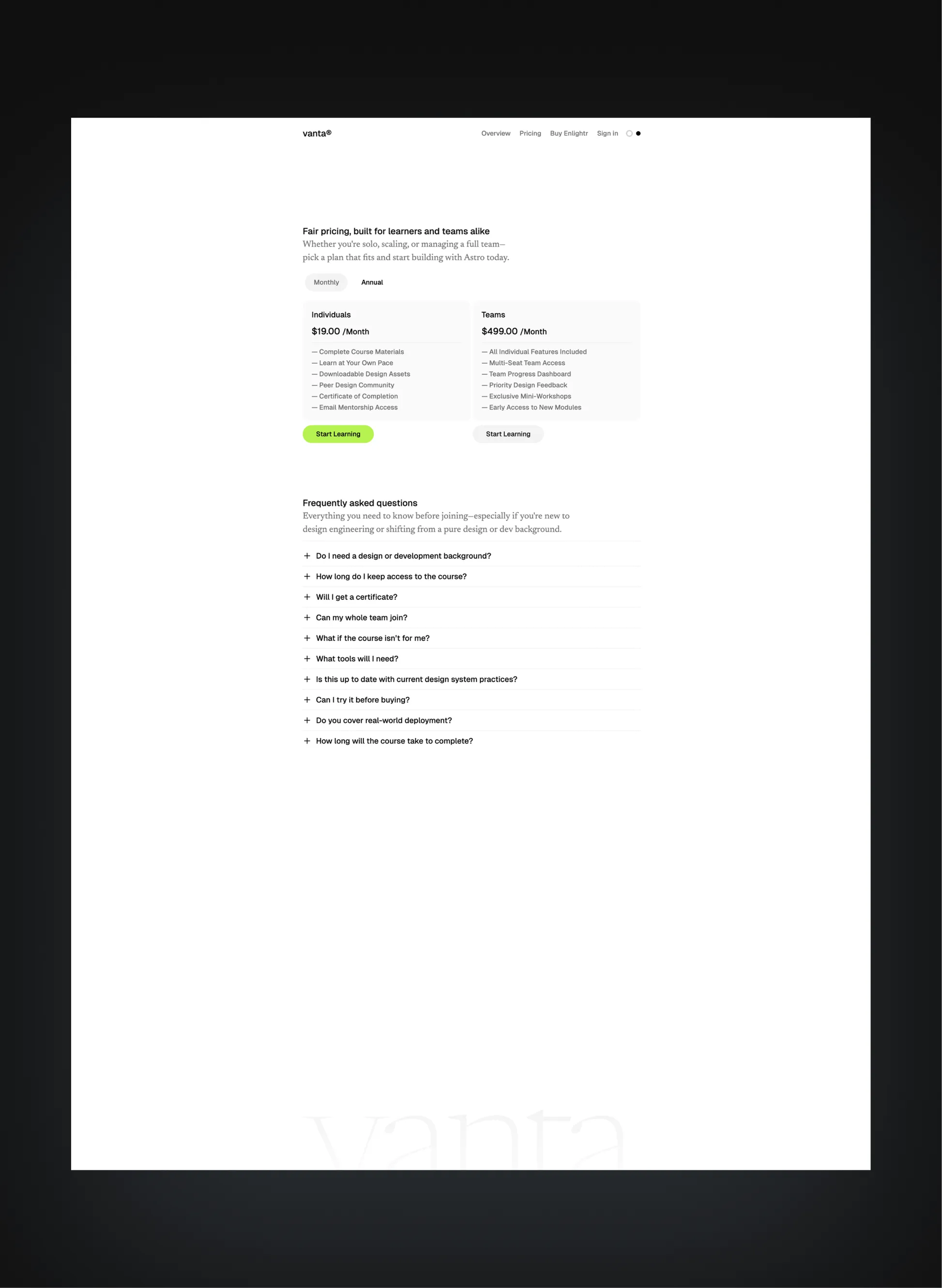 Vanta discussion forum
