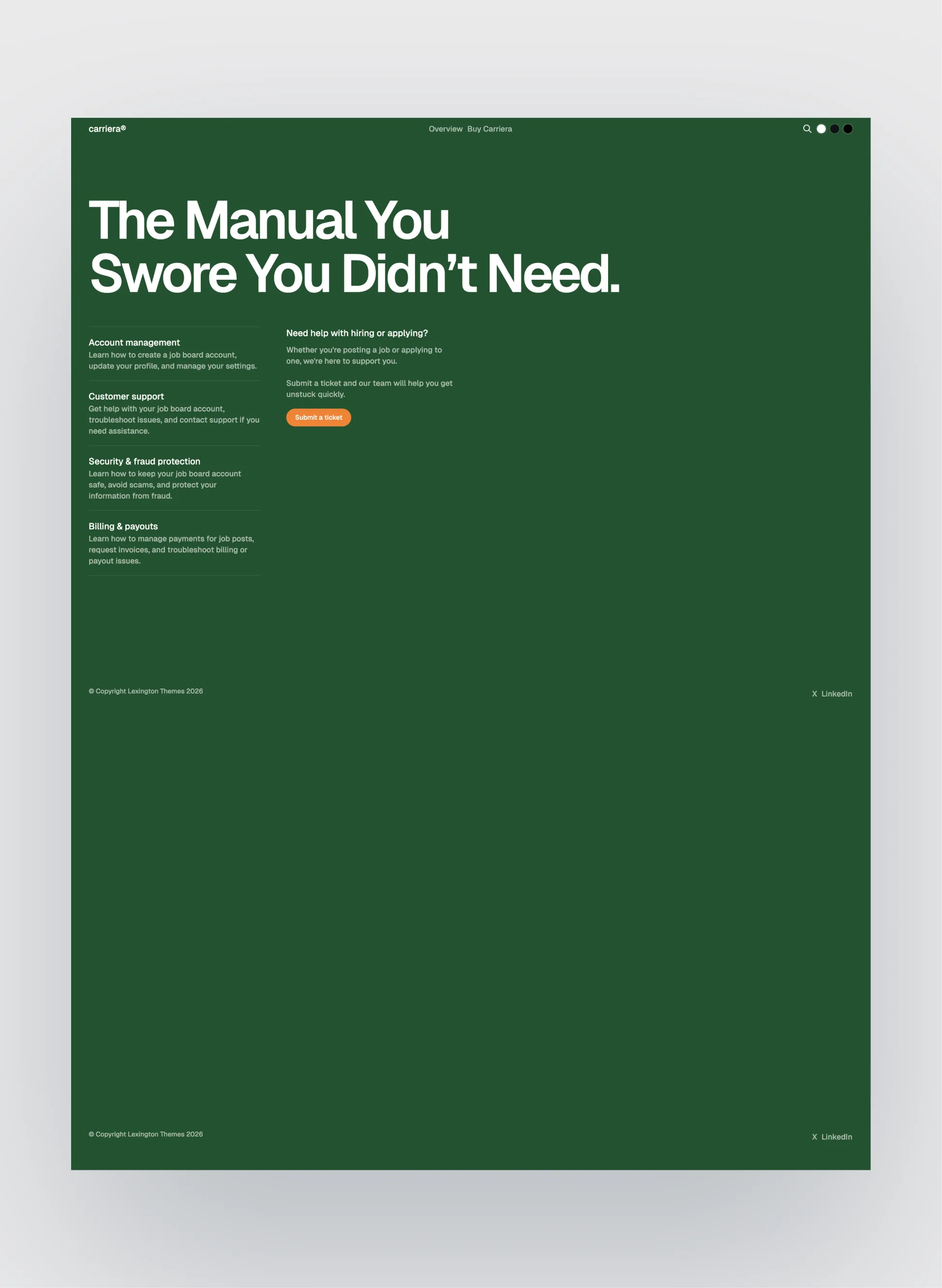 Carriera page preview