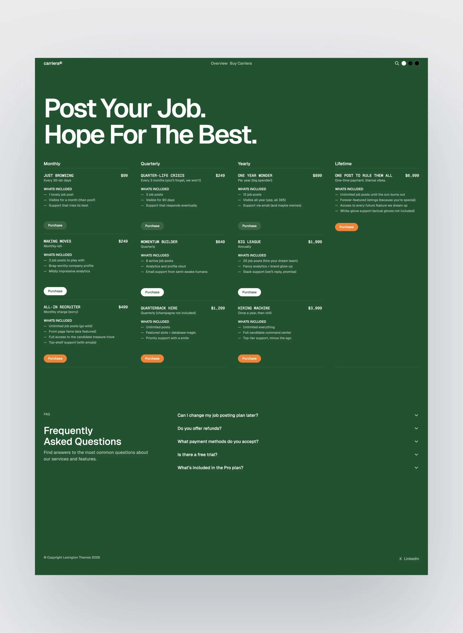 Carriera page preview