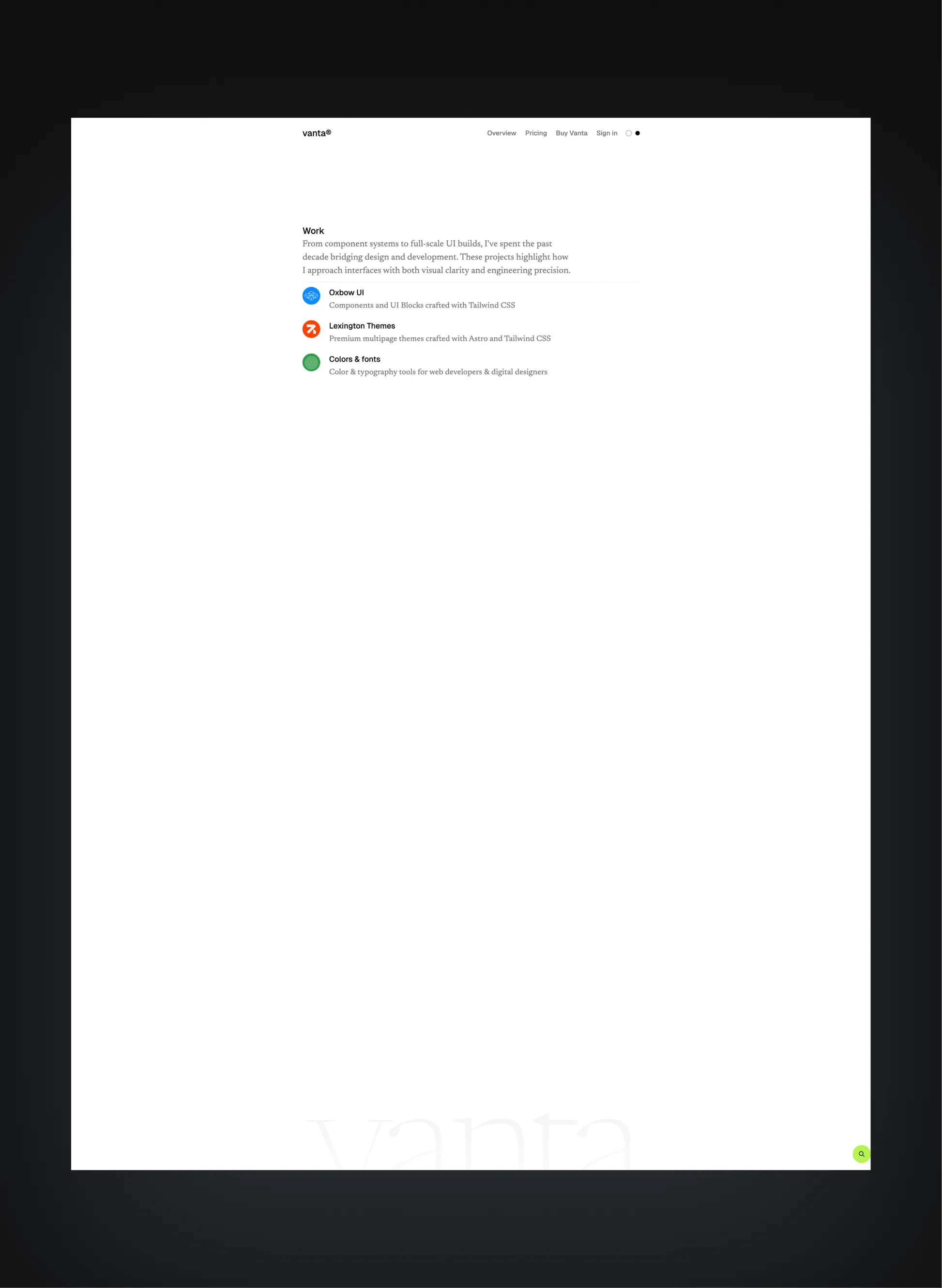 Vanta video player integration