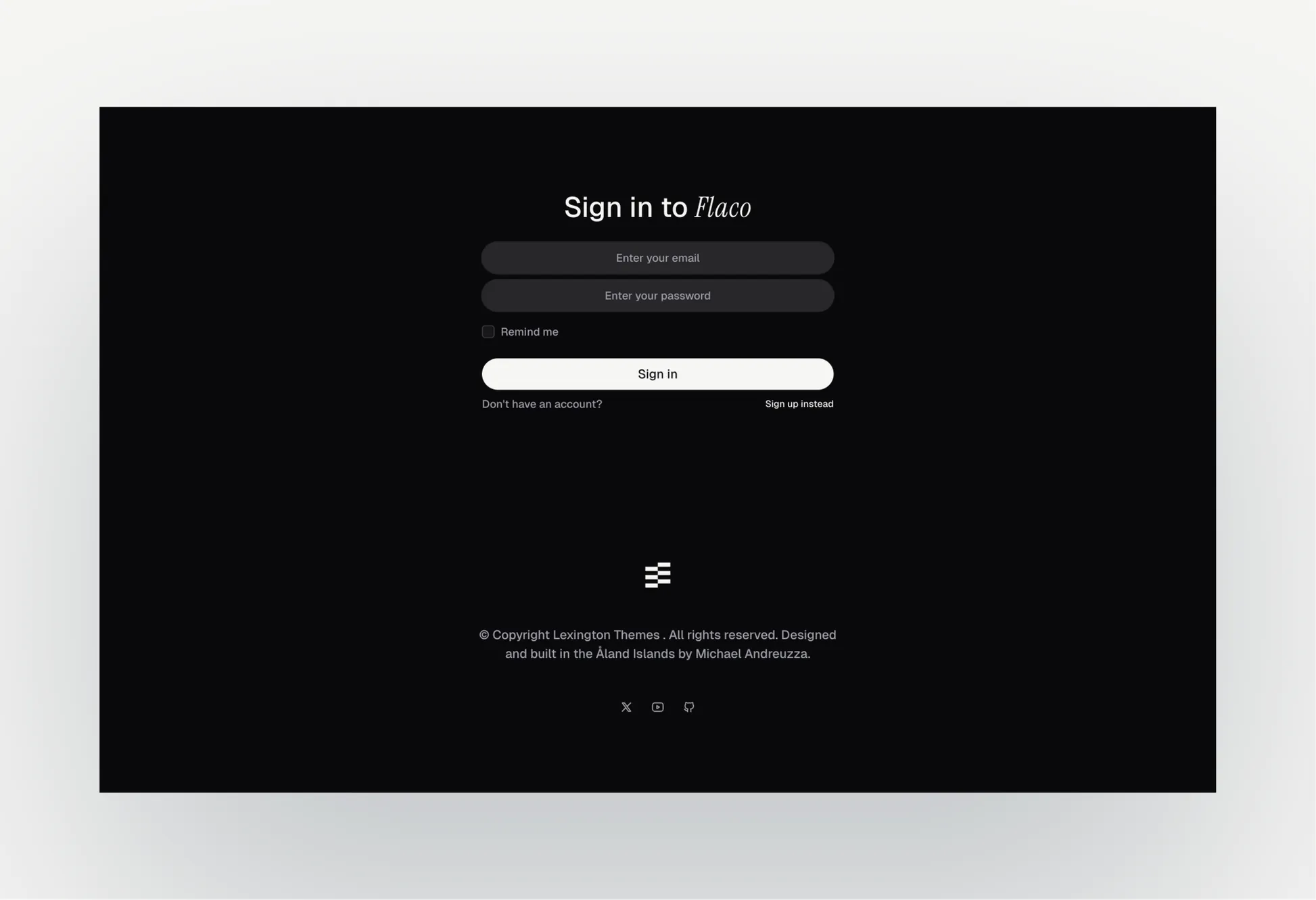 Flaco dark mode layout