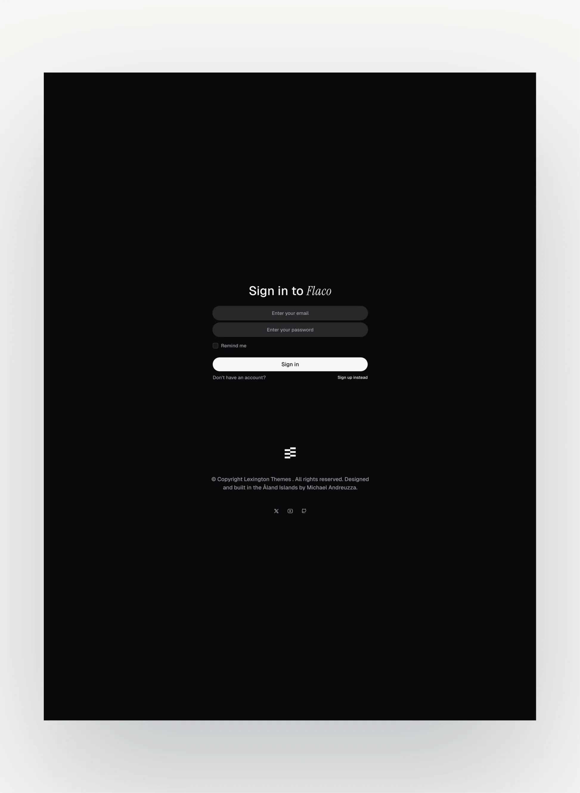 Flaco dark mode layout