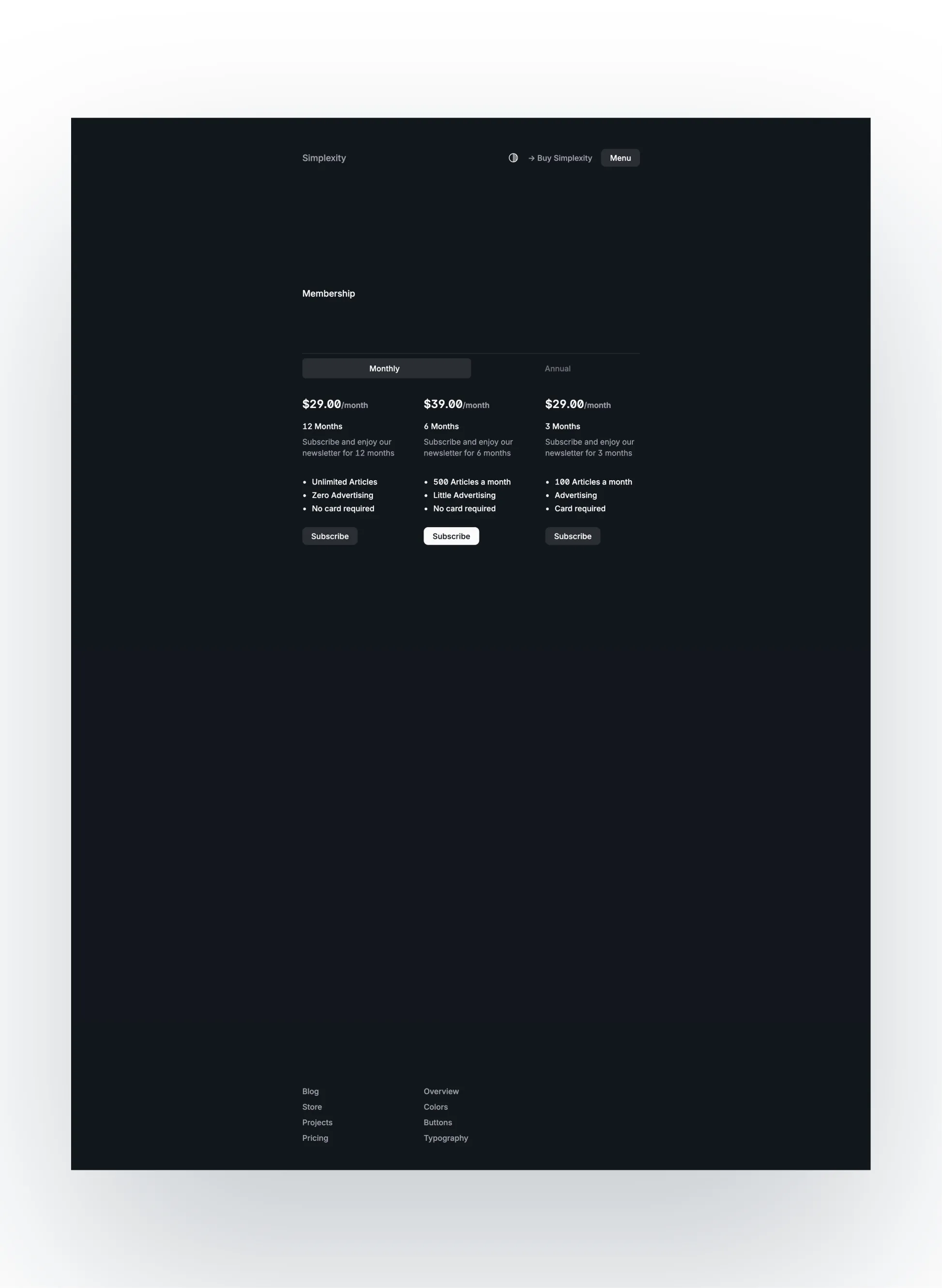 Simplexity newsletter signup