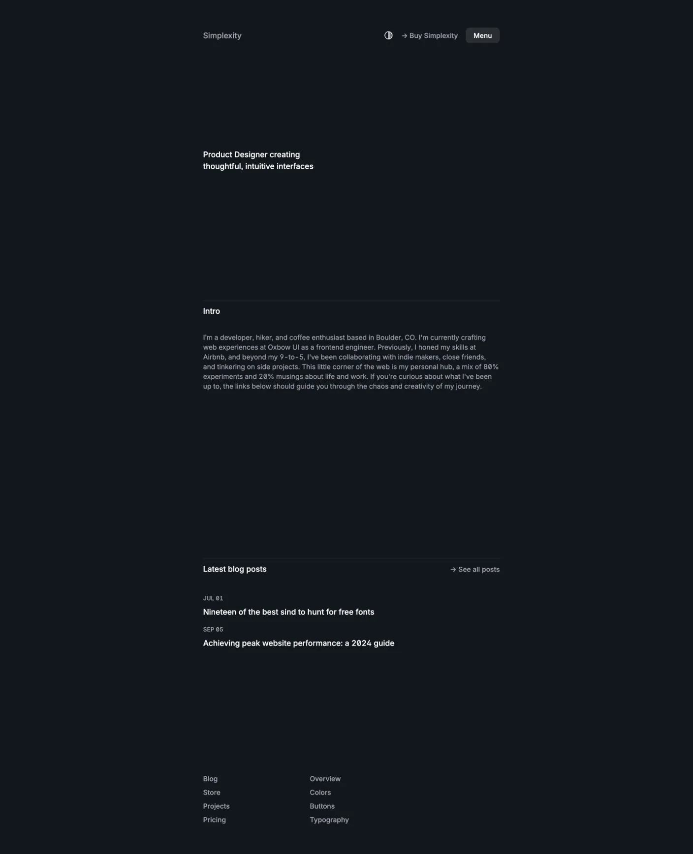 Simplexity page preview