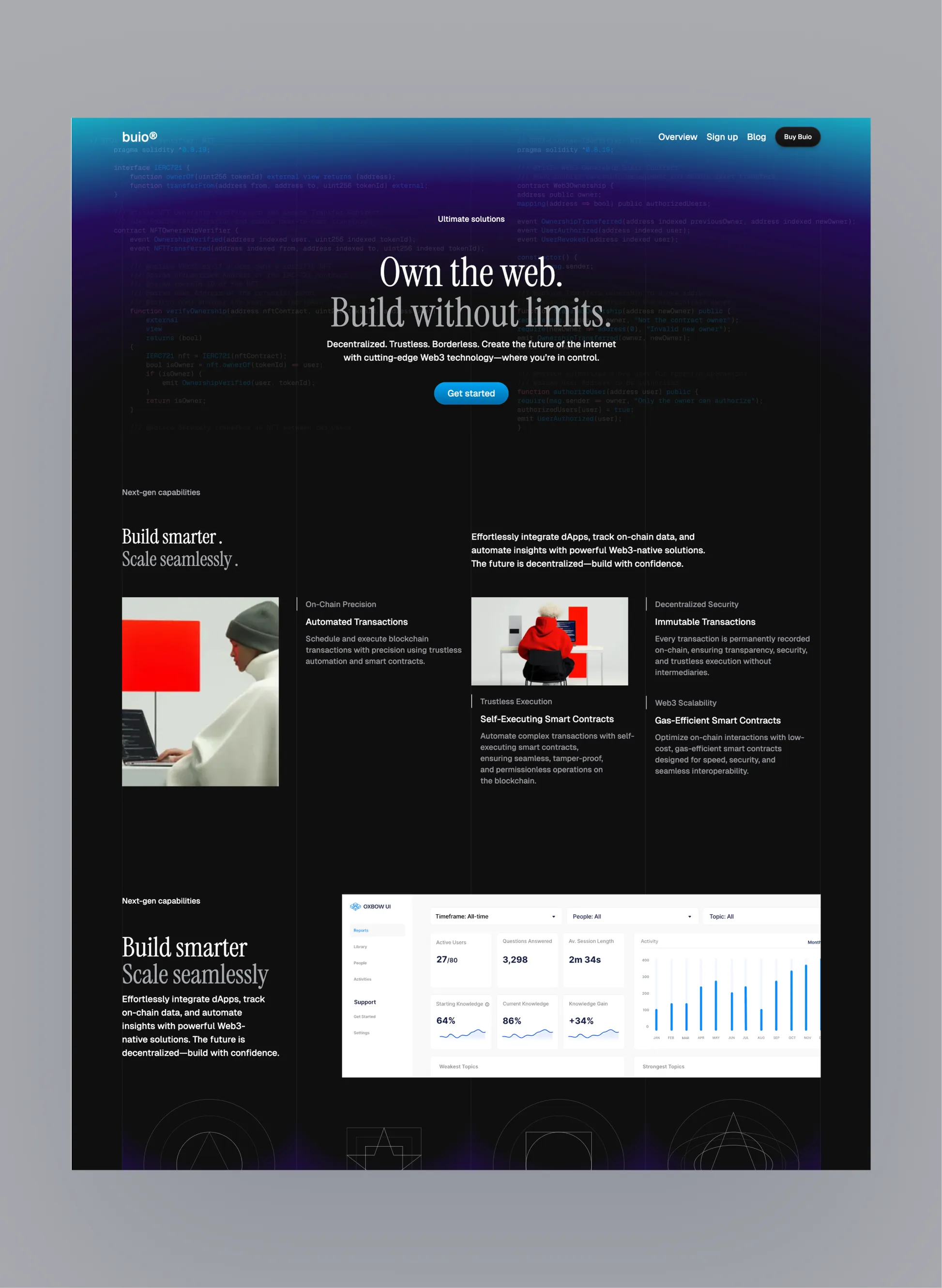 Buio pricing page layout