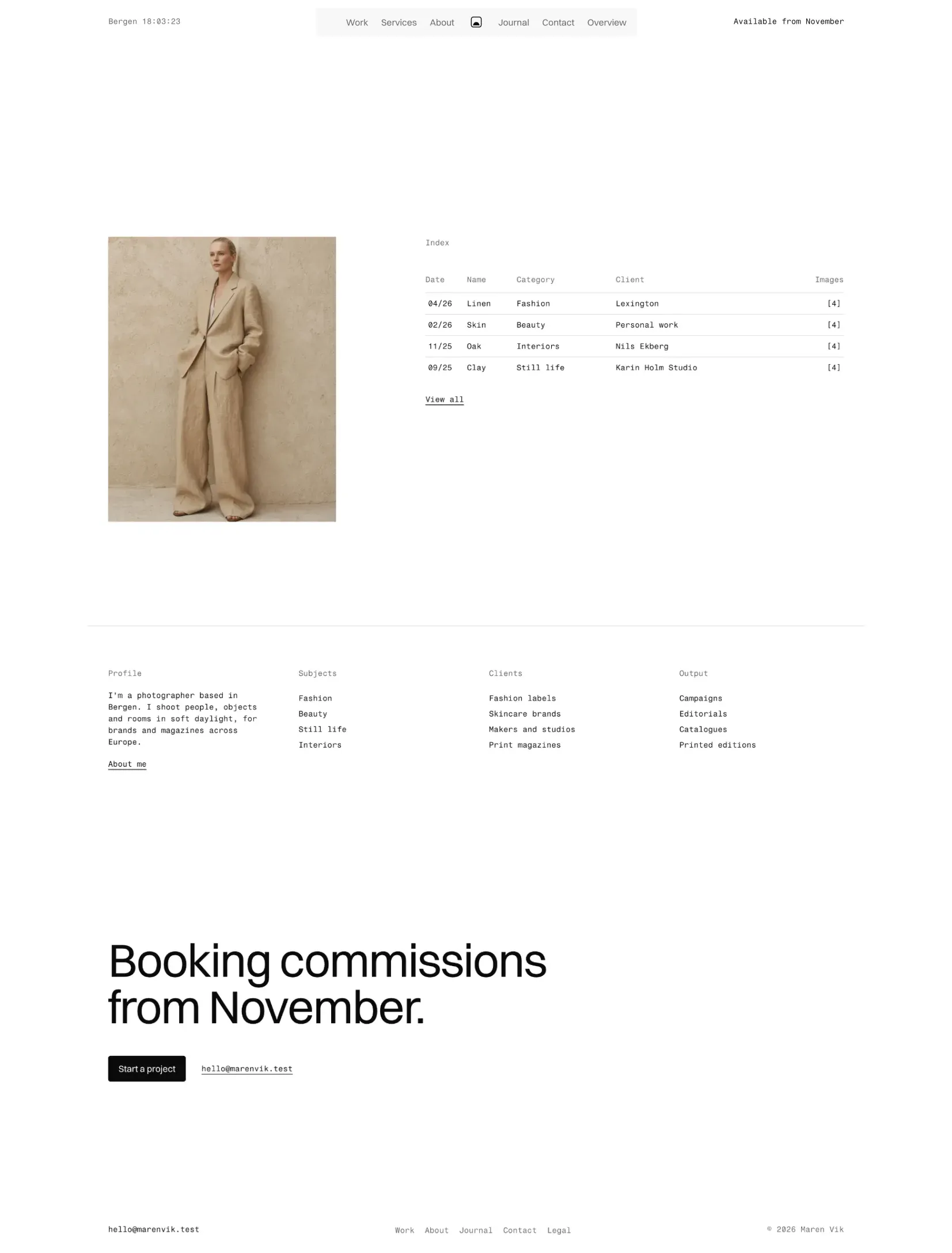 Semplice page preview