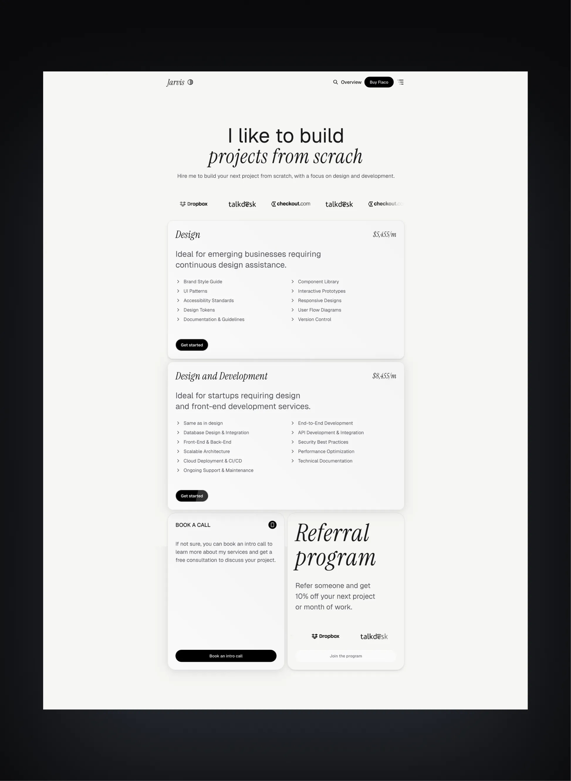Flaco about page layout