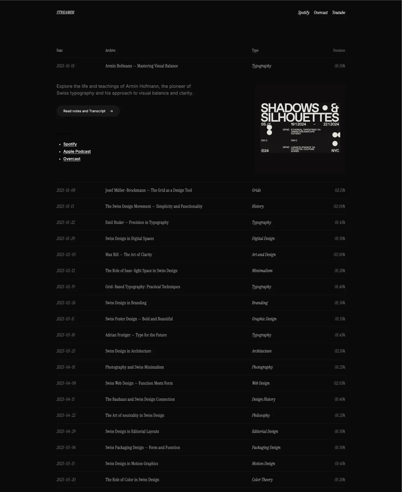 Streamer page preview