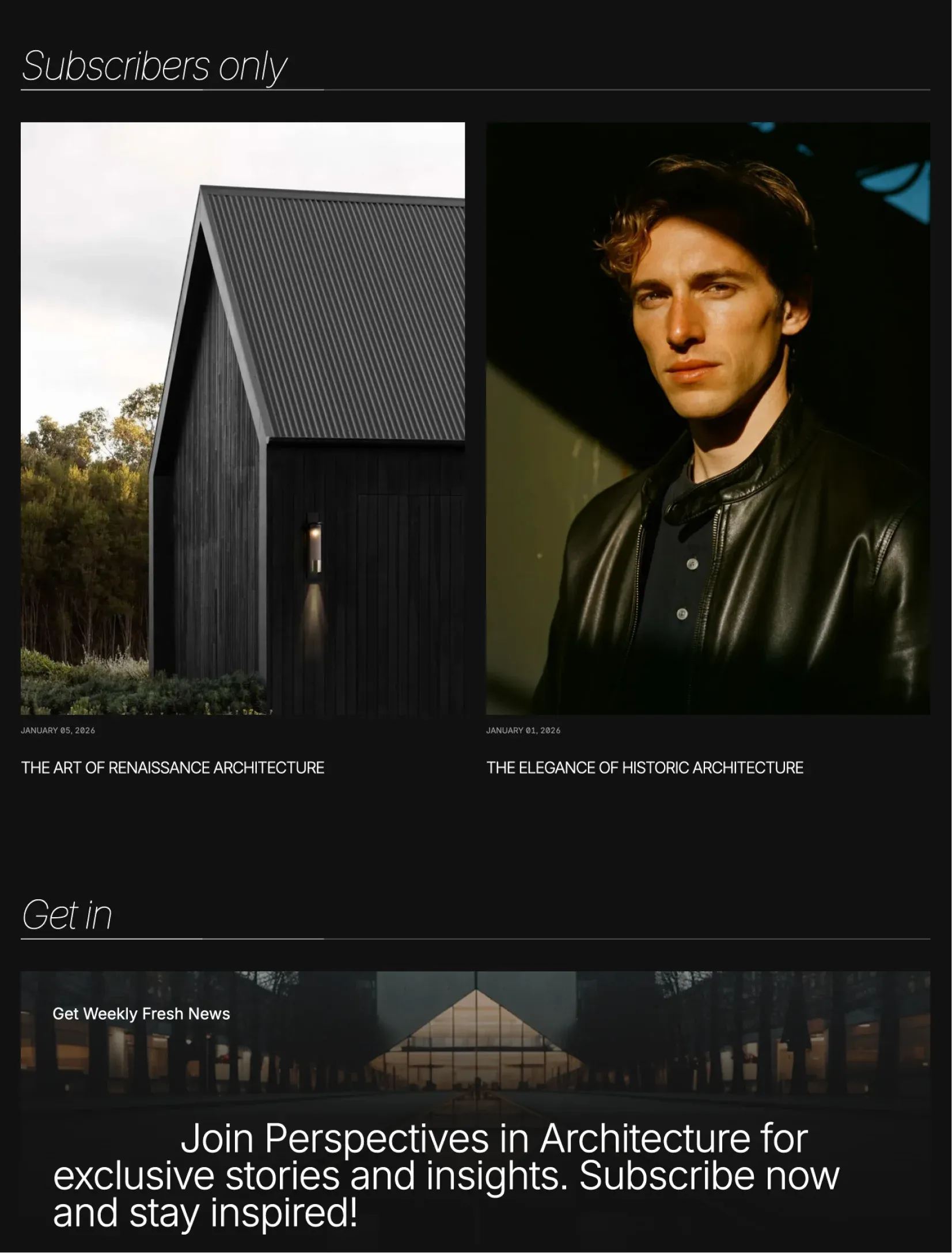Author article page layout