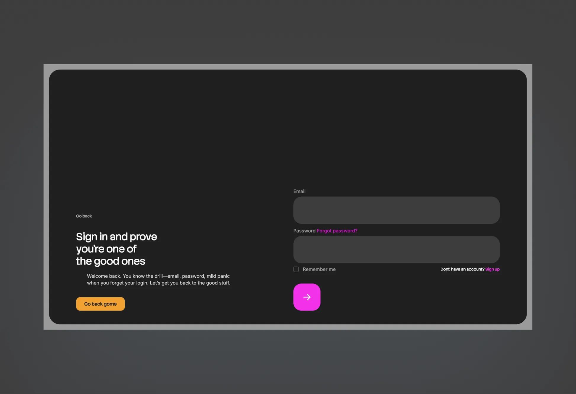 Snowpeak dark mode layout