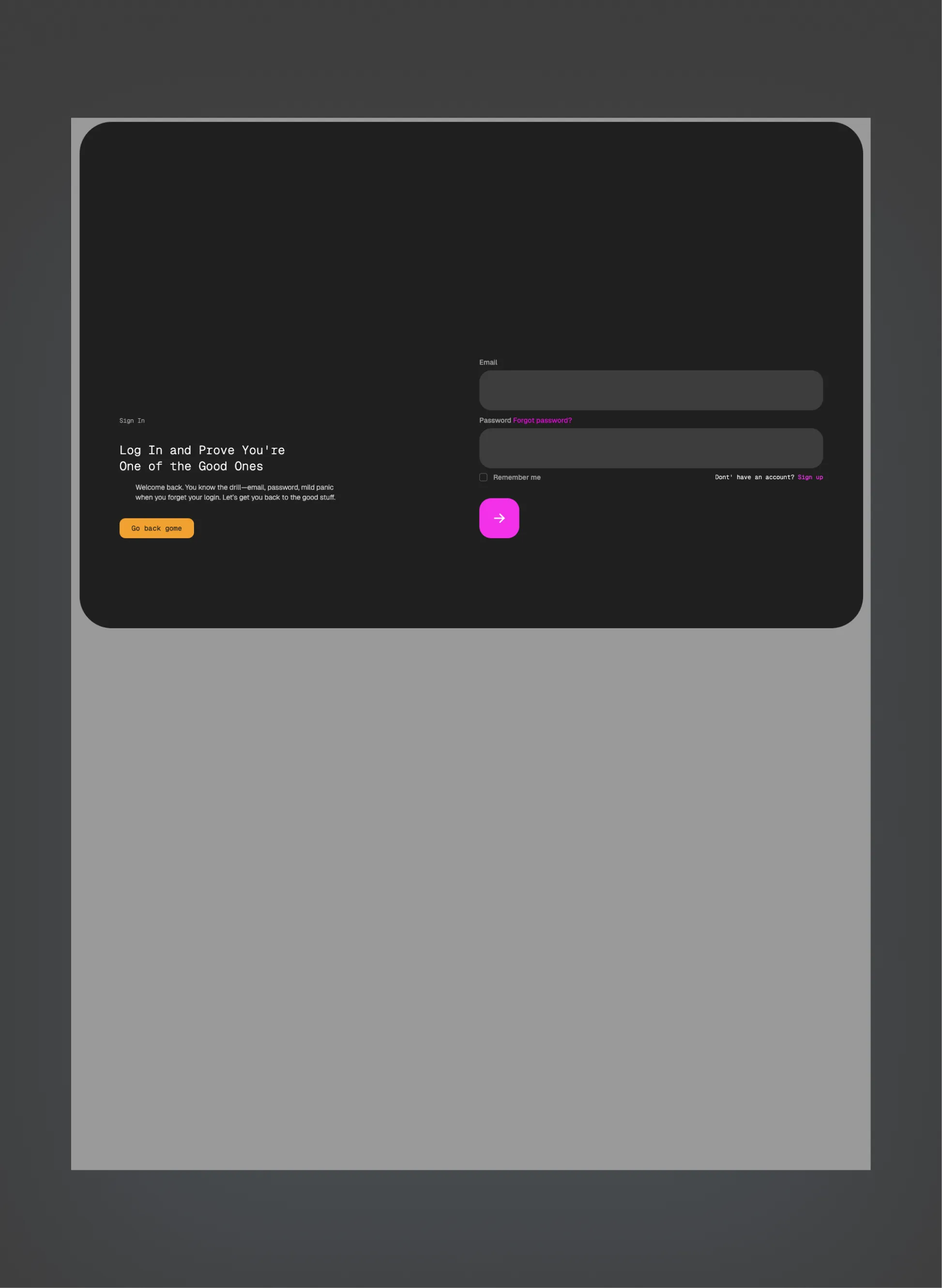 Snowpeak dark mode layout