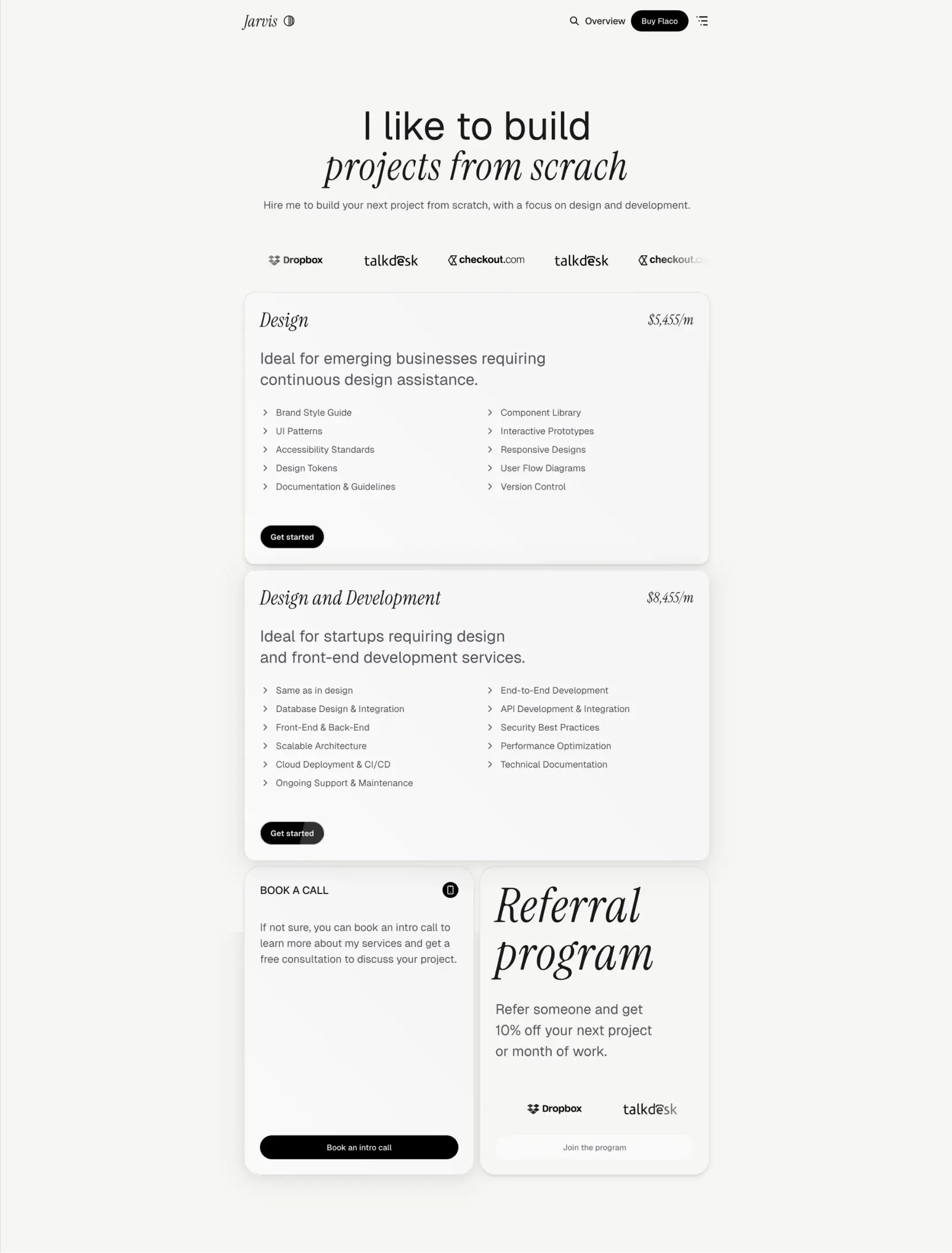 Flaco about page layout