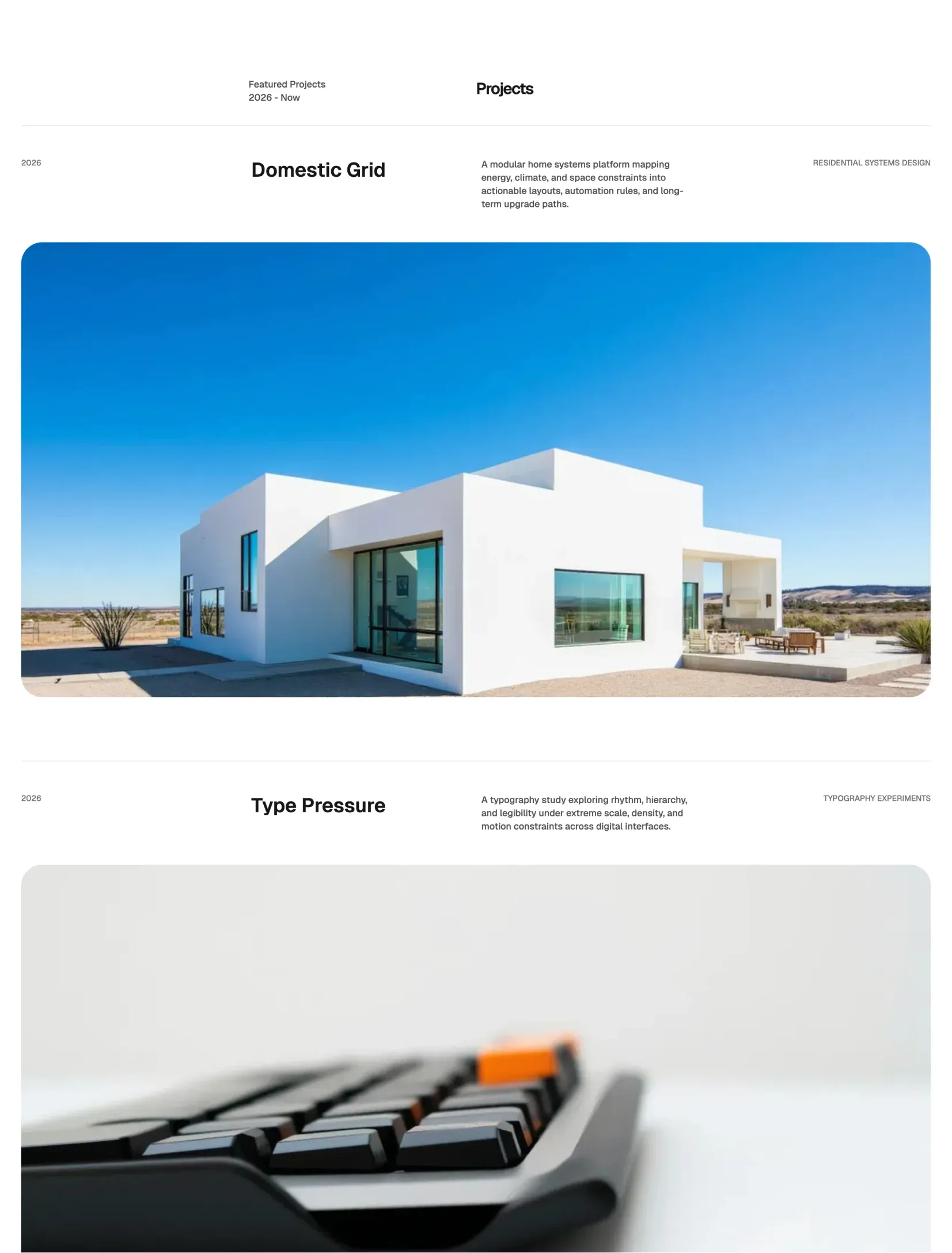 Prima Persona portfolio layout detail