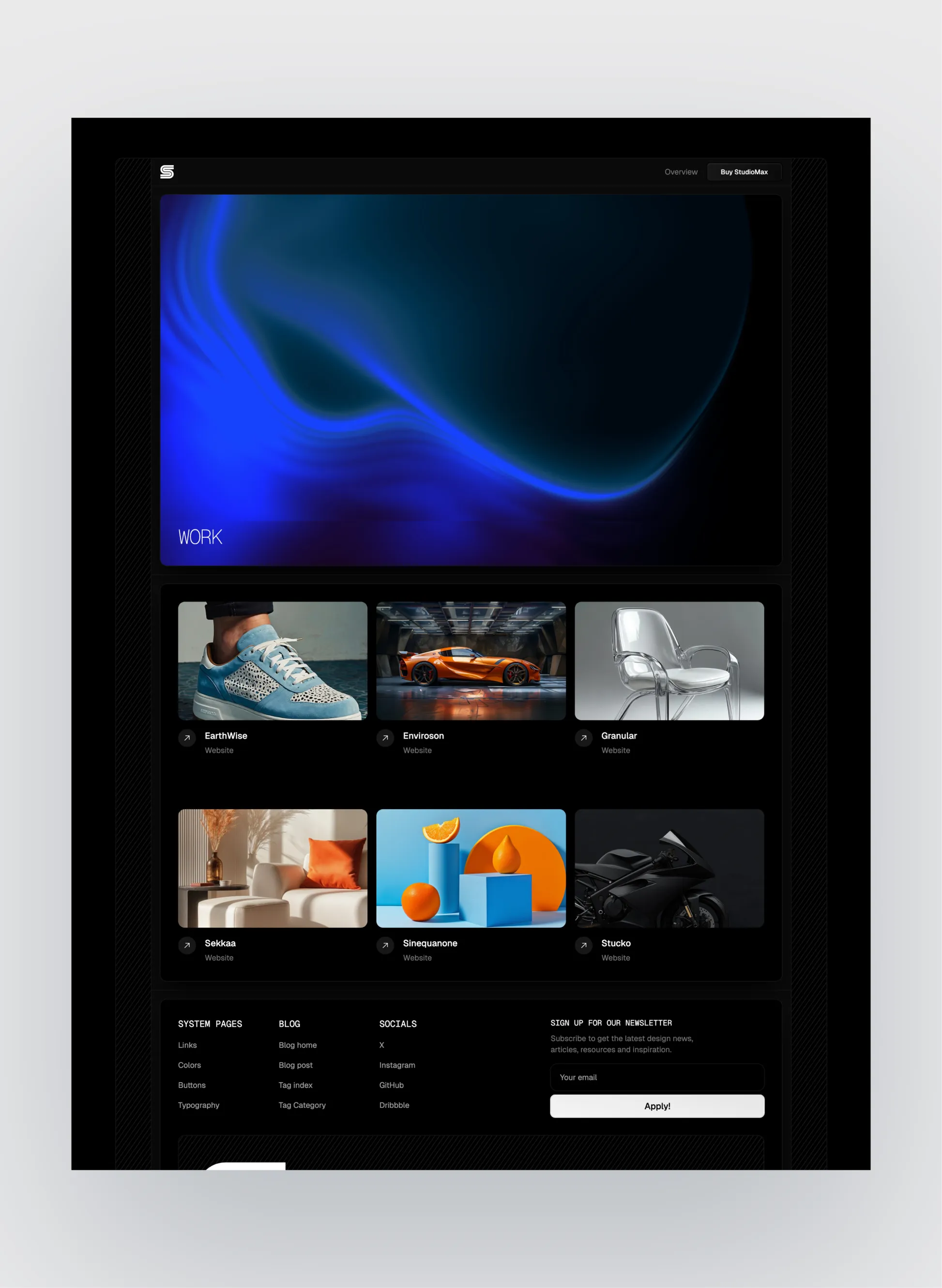 Studiomax dark mode interface