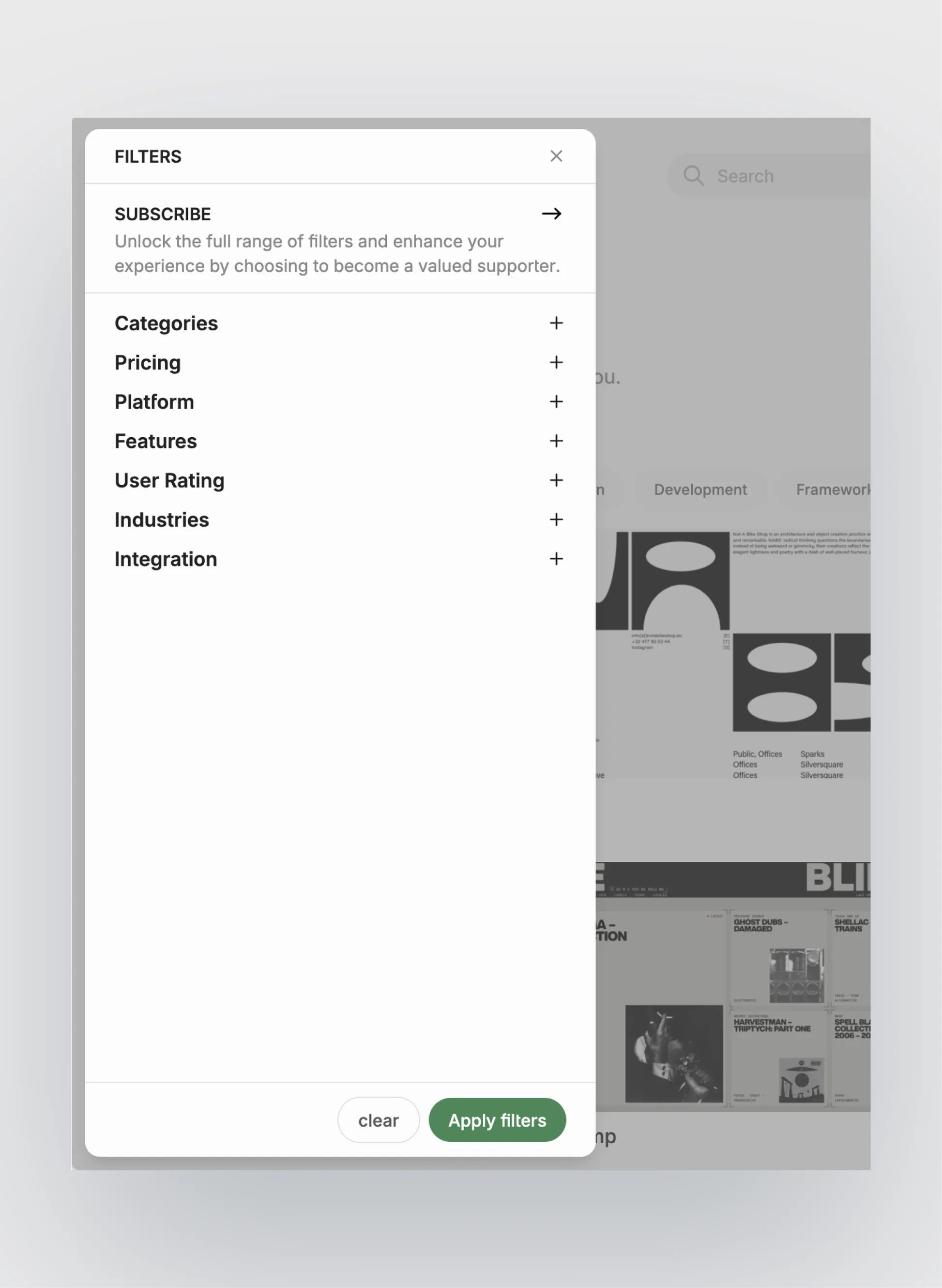 Trendspotter membership and user dashboard page