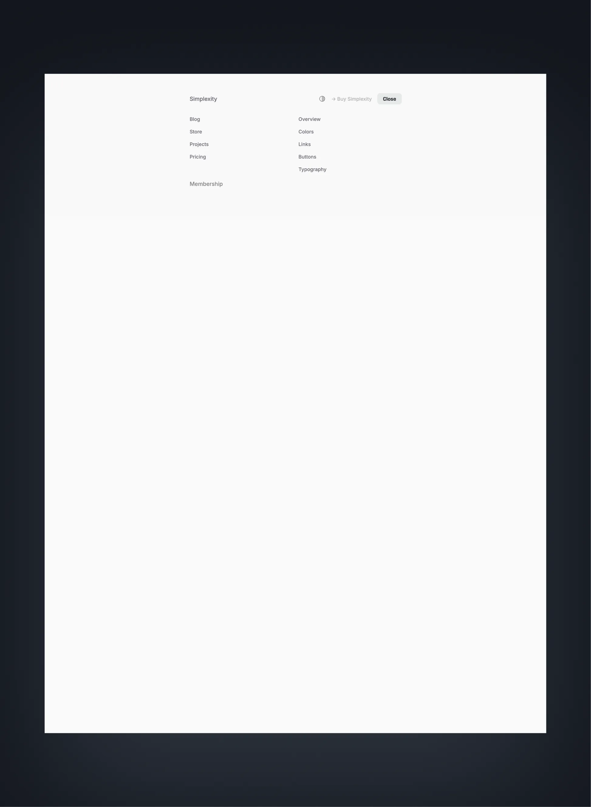 Simplexity about page design