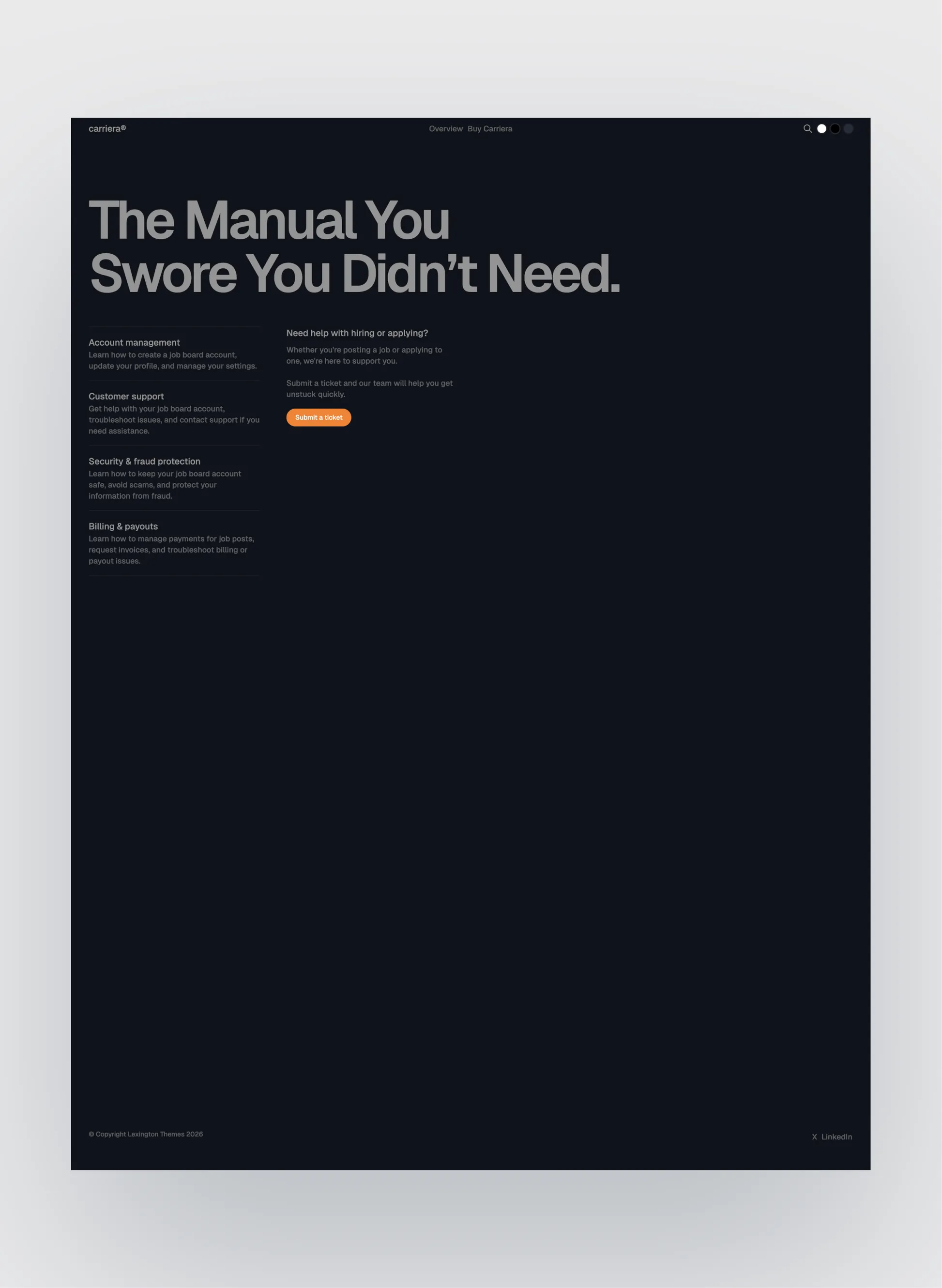 Carriera page preview