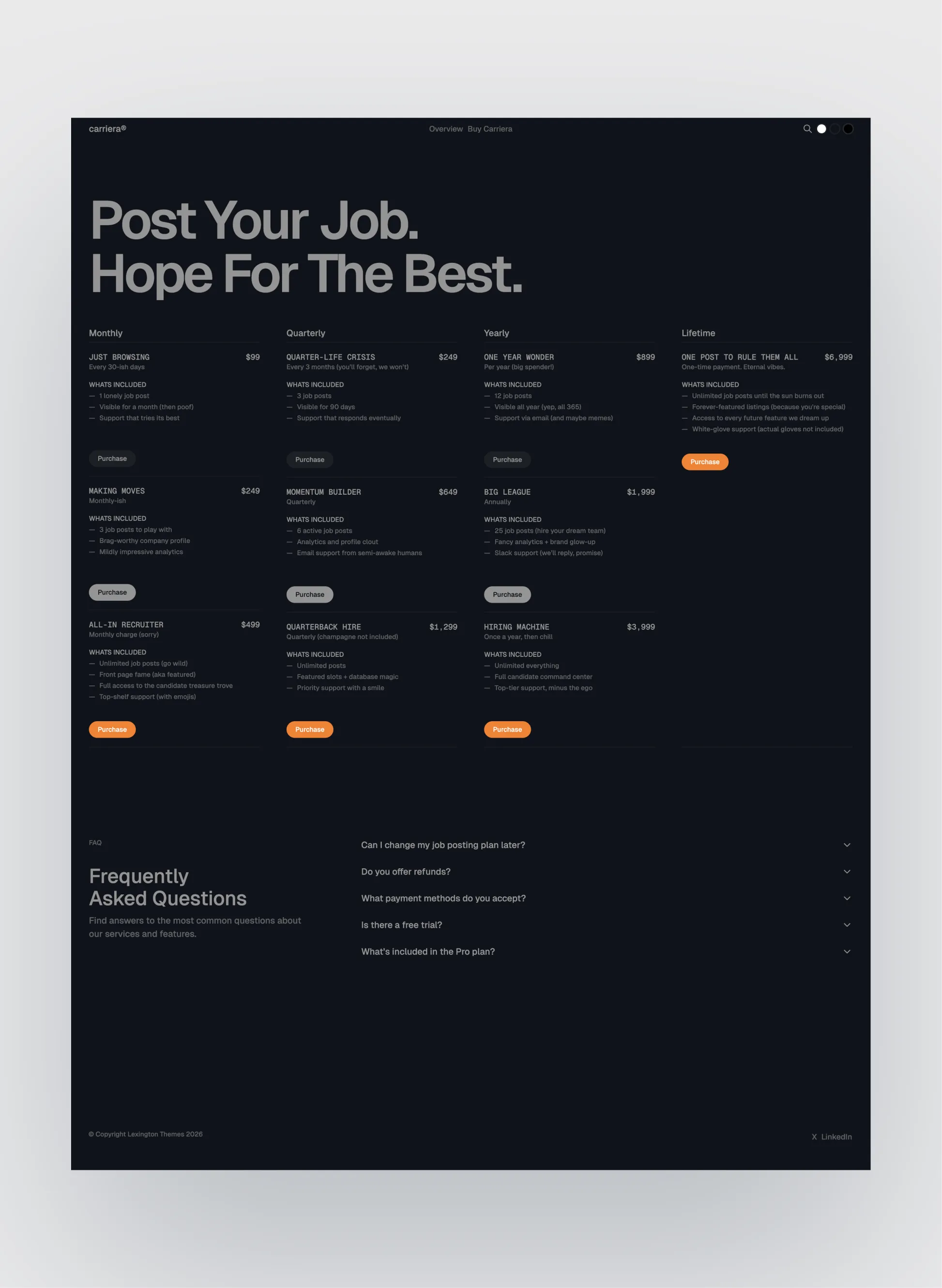 Carriera page preview