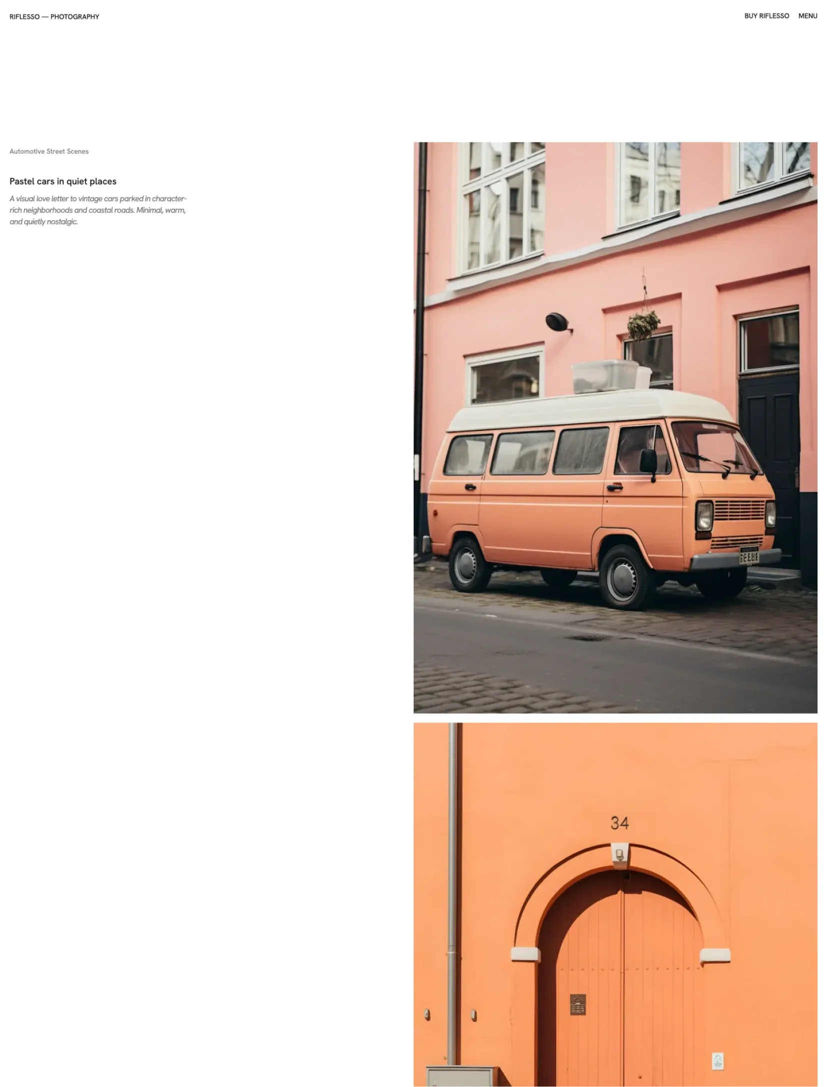Riflesso gallery page design