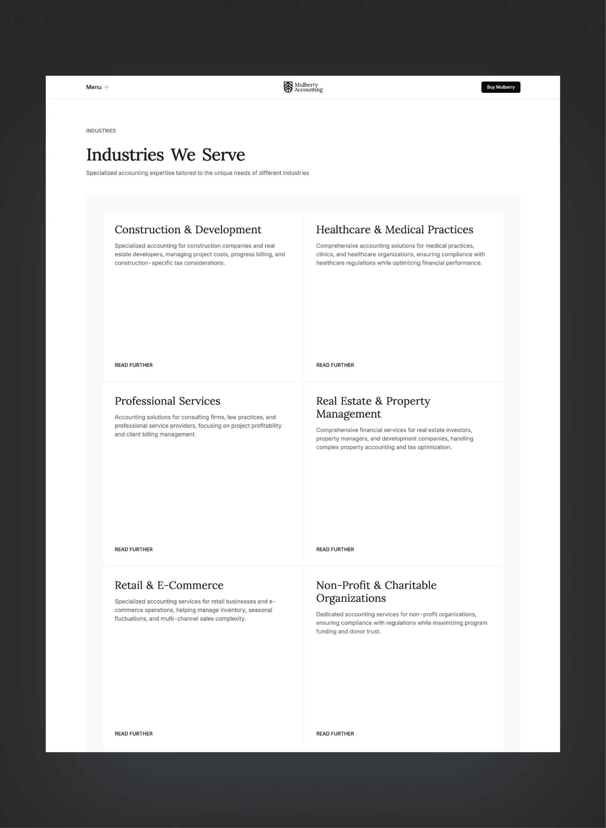 Mulberry blog layout for accounting firms