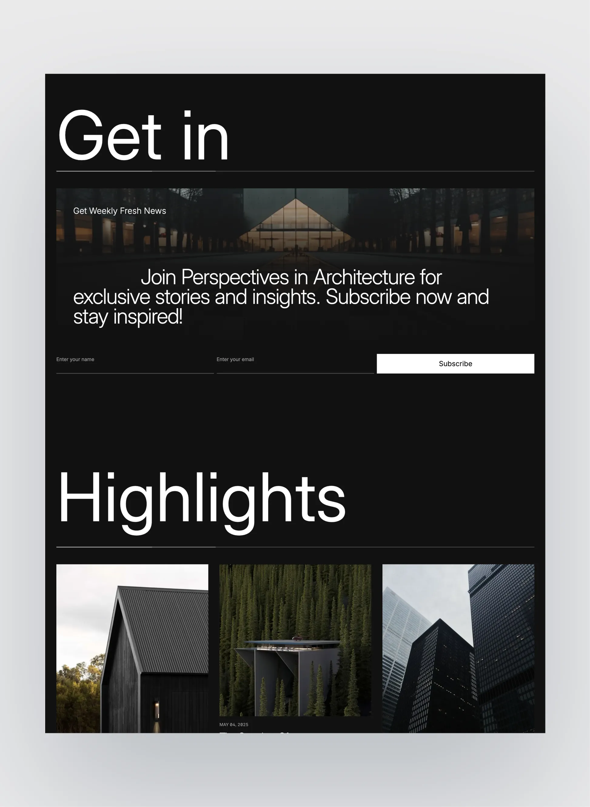 Author author bio page layout
