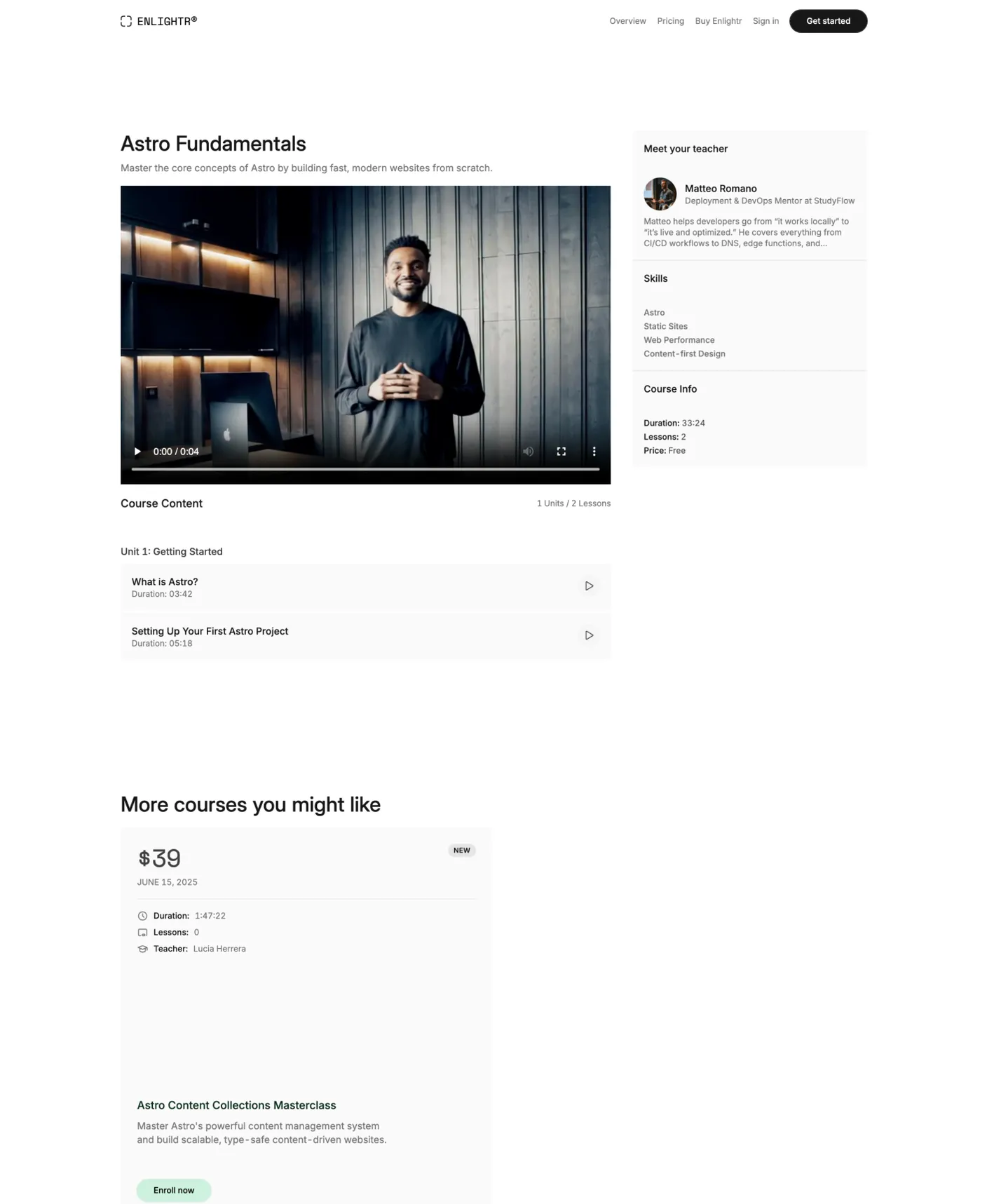 Enlightr page preview