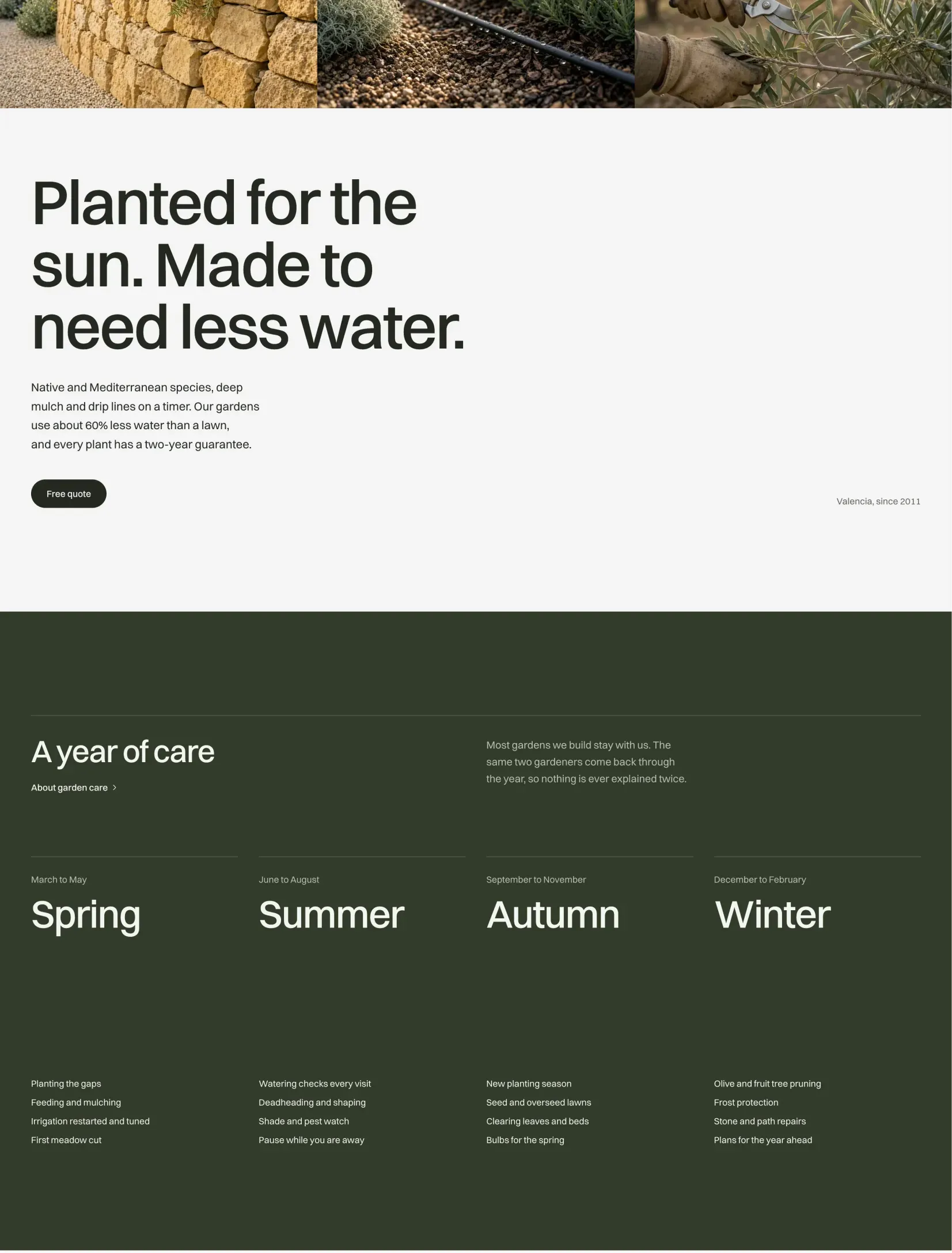 Aubergine statement and a year of garden care by season