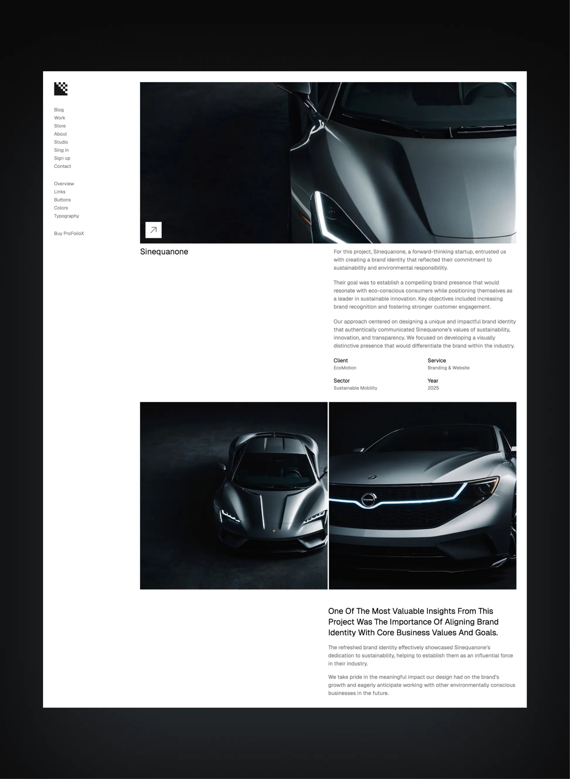 Pro FolioX work showcase