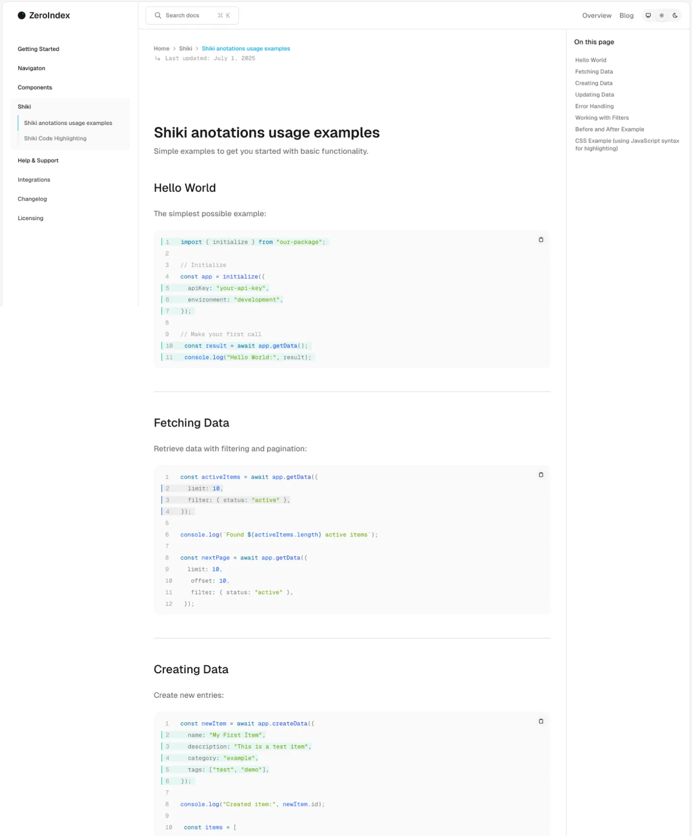 Zeroindex page preview