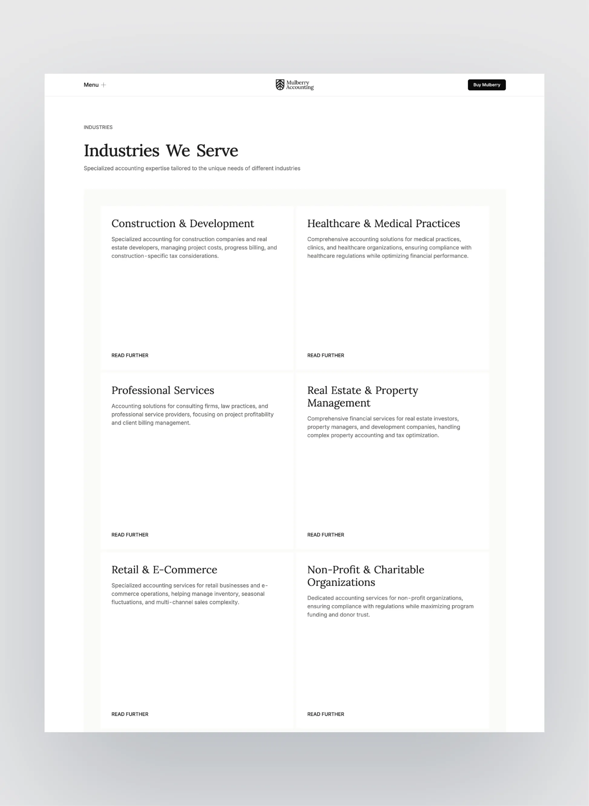 Mulberry blog layout for accounting firms