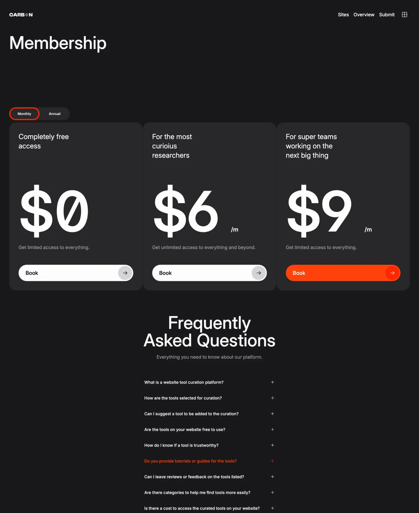 Carbon page preview
