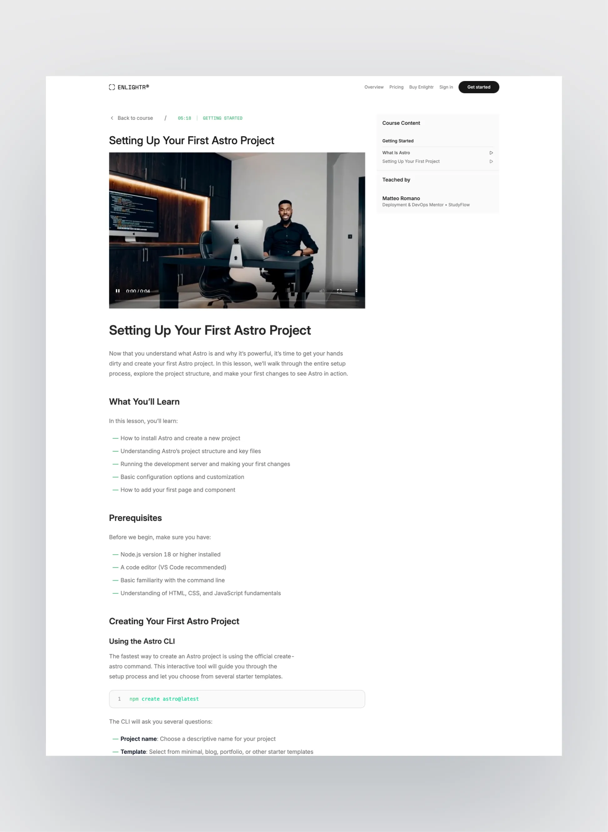 Enlightr page preview