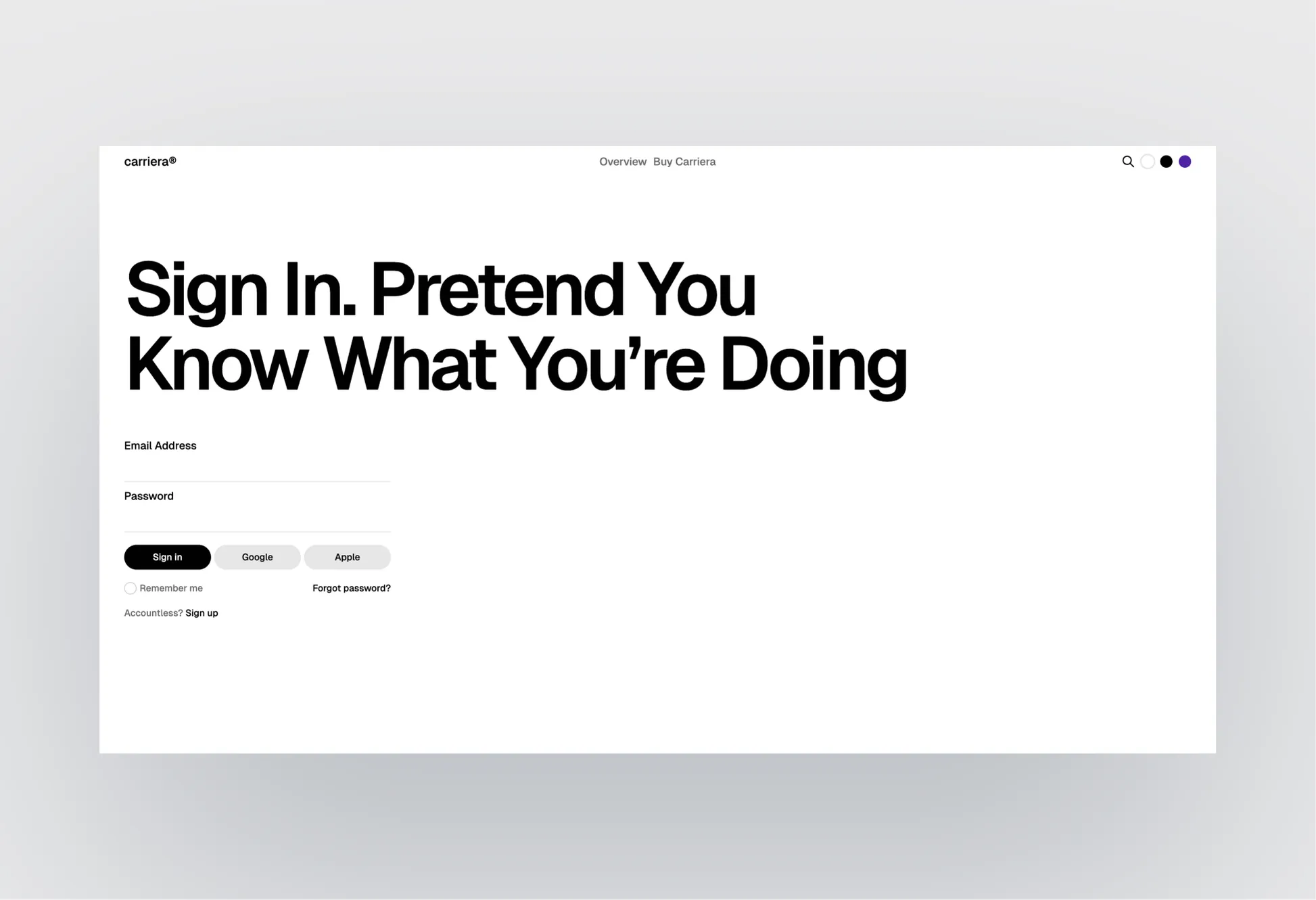 Carriera company profile layout